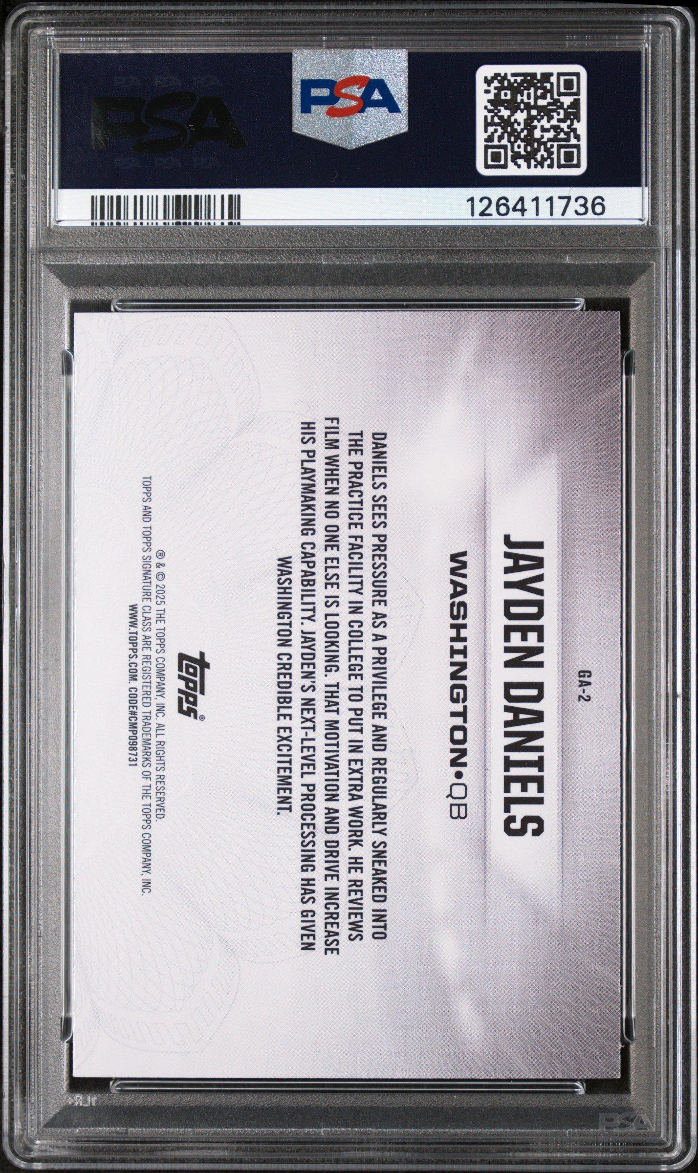 2024 Topps Signature Class Gridiron Ambassadors Ga2 Jayden Daniels PSA 9