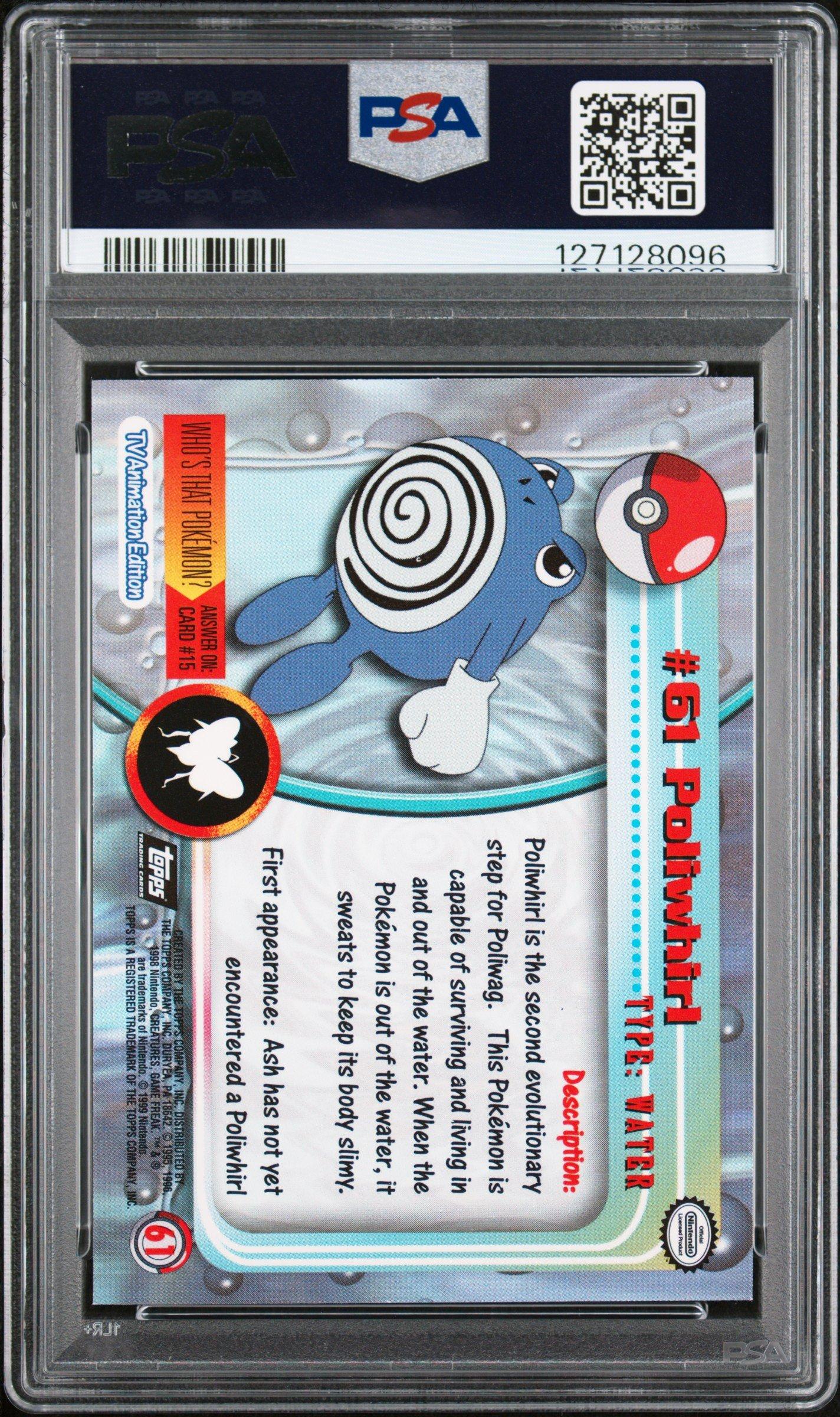 1999 Topps Pokemon Tv 61 Poliwhirl PSA 10