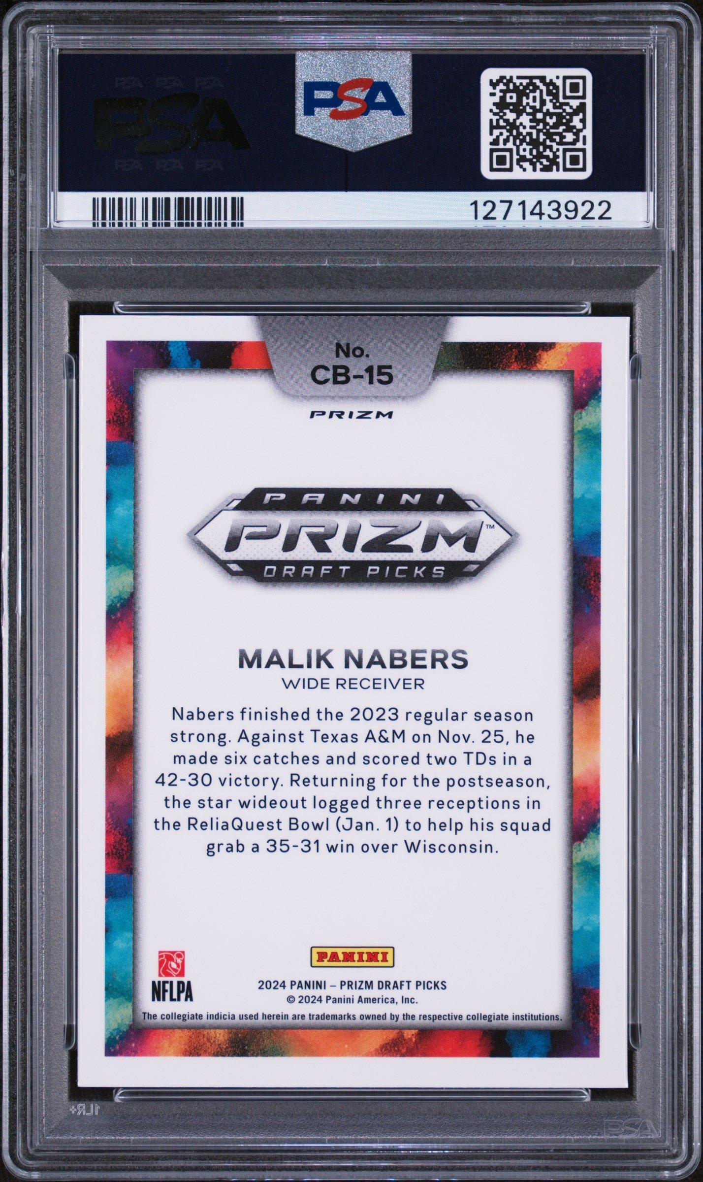 2024 Panini Prizm Draft Picks Black Color Blast Cb15 Malik Nabers 