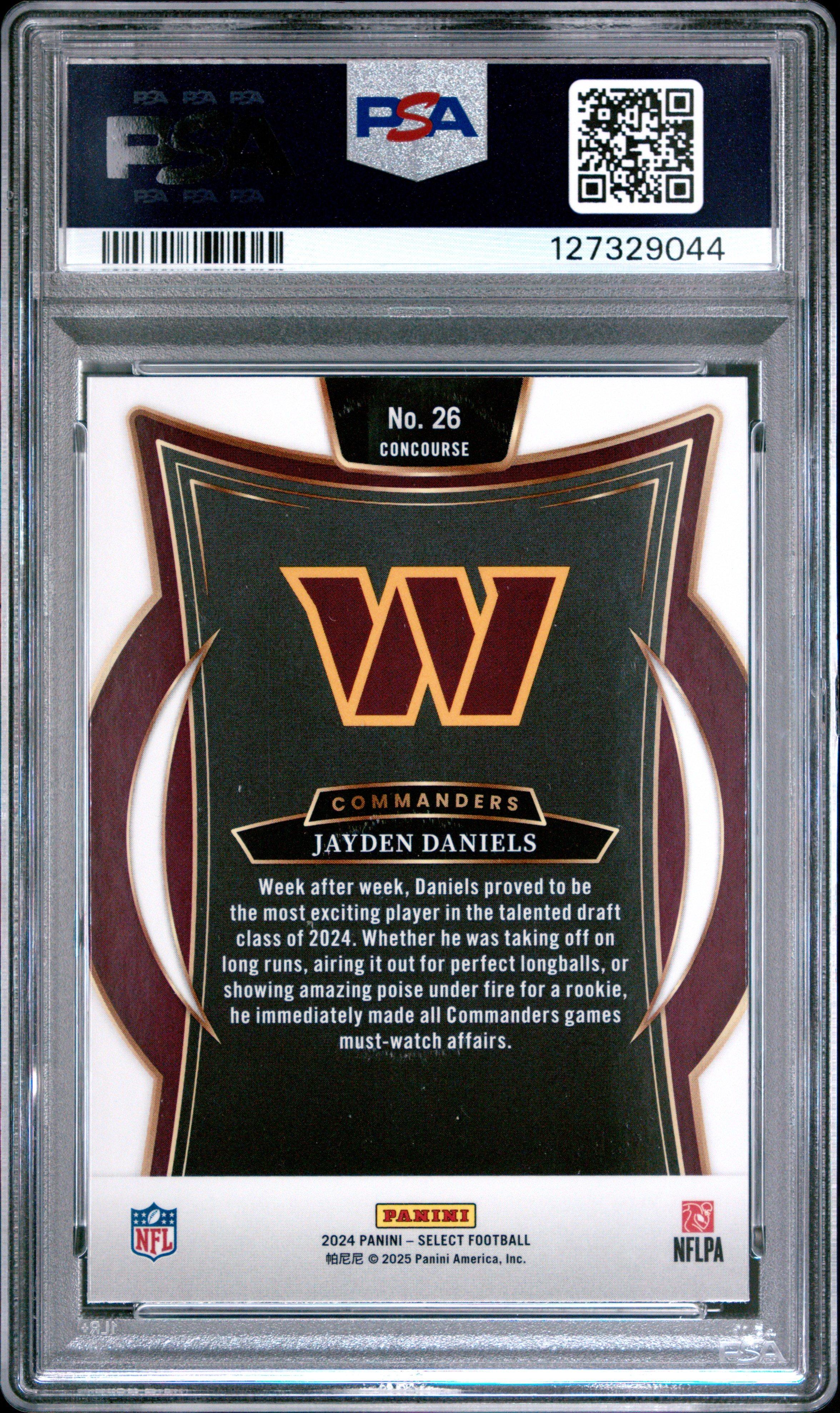 2024 Panini Select 26 Jayden Daniels PSA 10