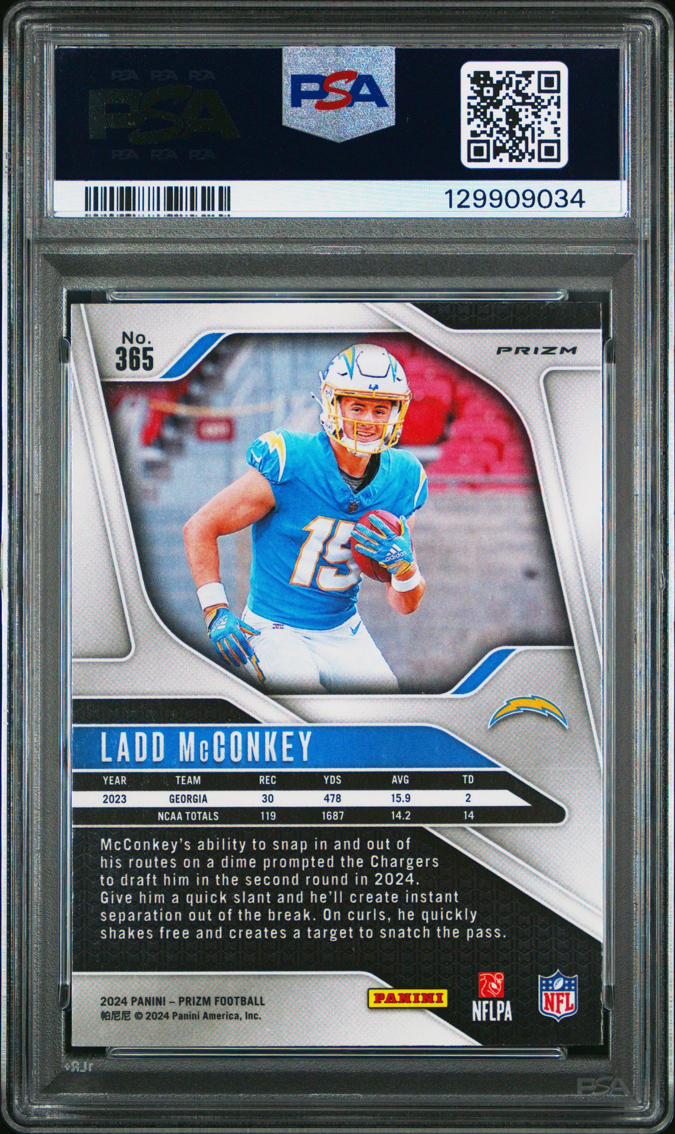 2024 Panini Prizm 365 Ladd Mcconkey Black & White Checker PSA 9