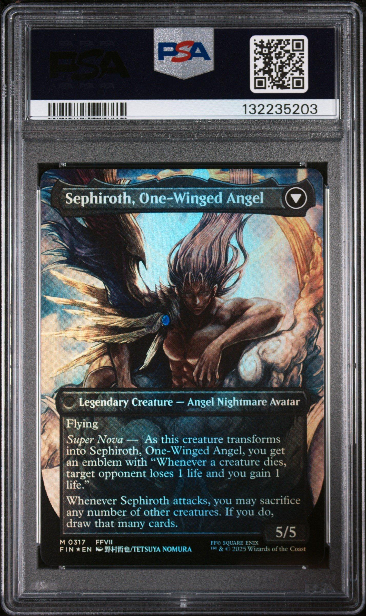 sephiroth one winged angel mtg card Magic The Gathering - Universes Beyond - Final Fantasy target opponent loses 1 life and you gain 1 life. 2025 MTG Final Fantasy Tokens
