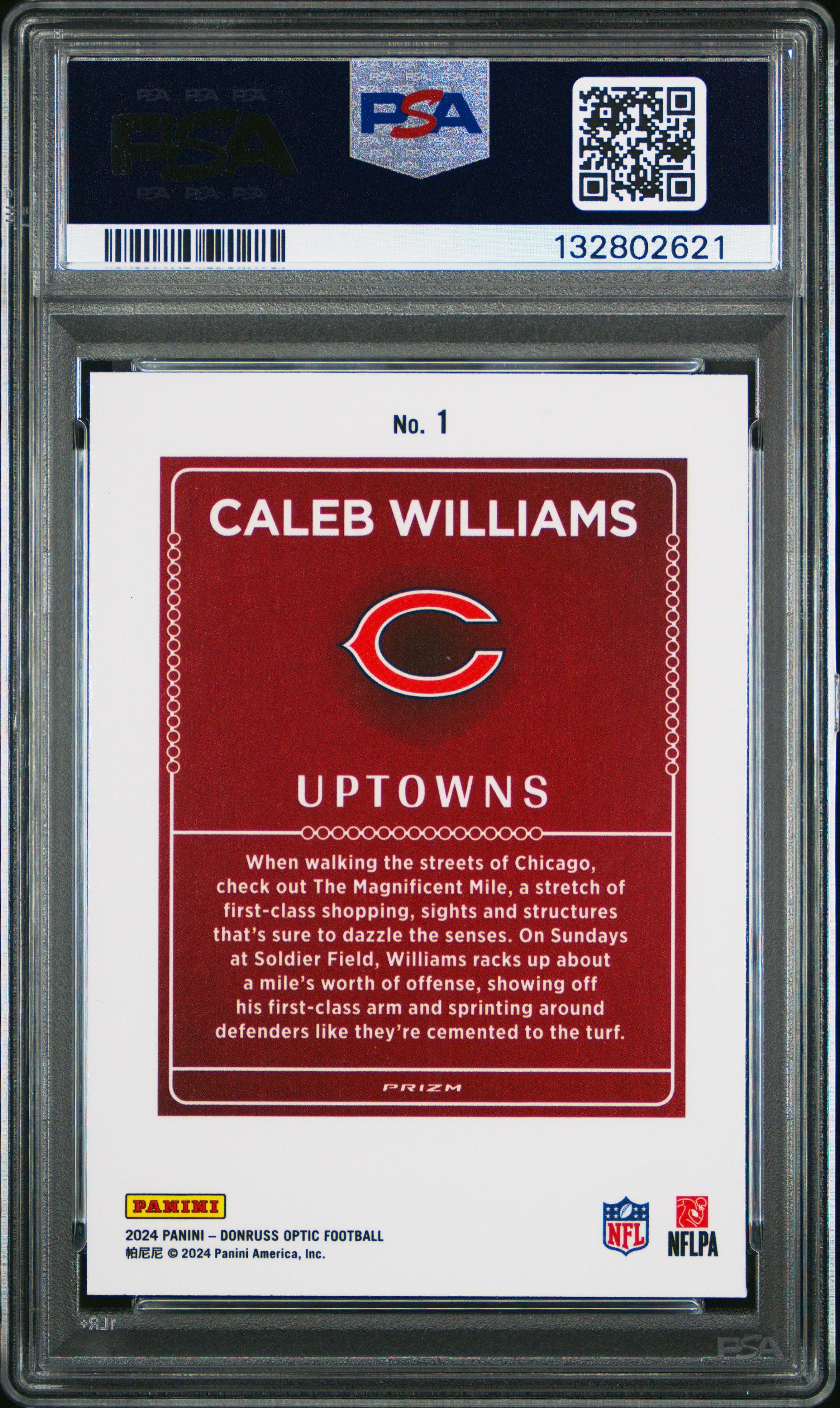 2024 Panini Donruss Optic Uptowns 1 Caleb Williams PSA 9