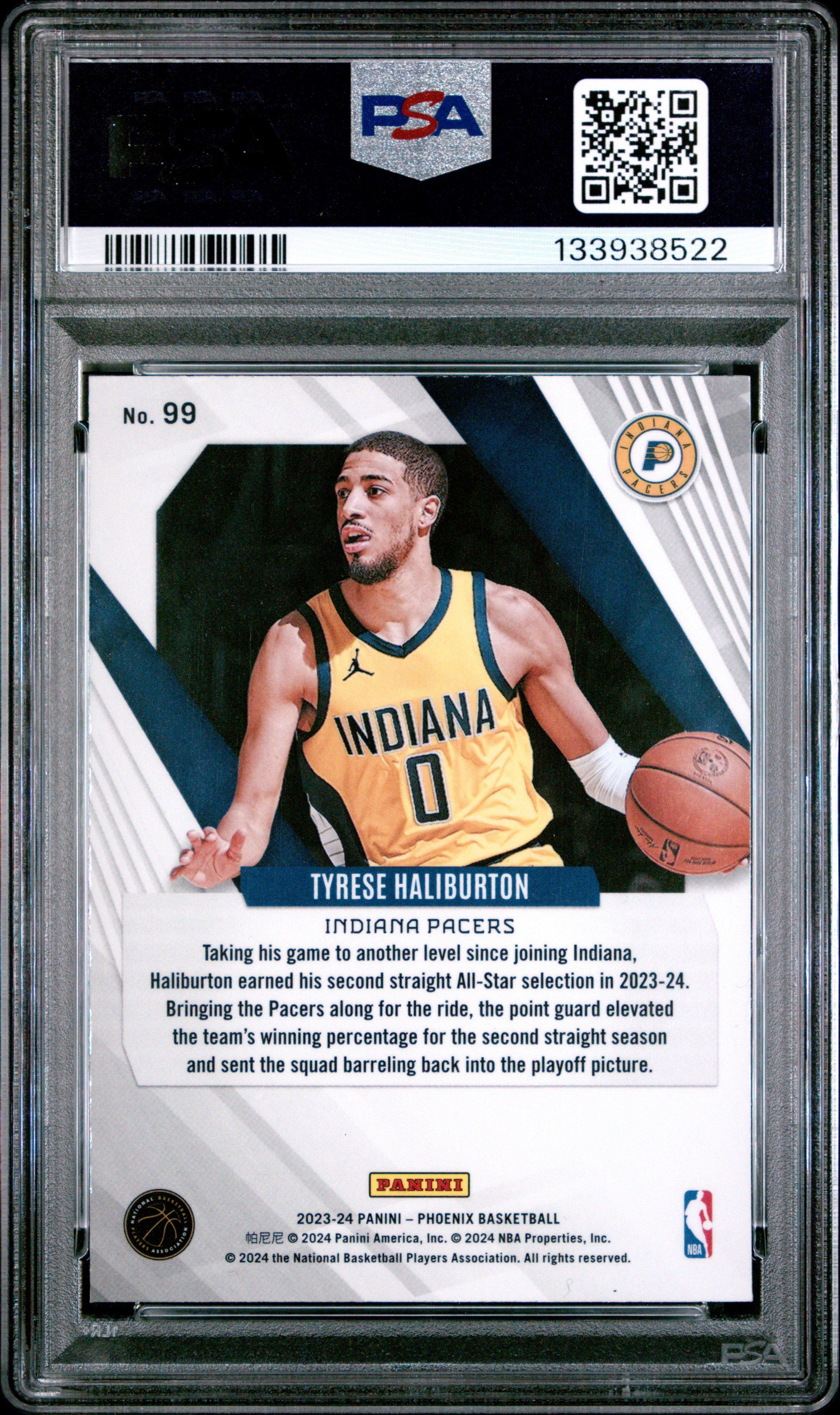 2023 Panini Phoenix 99 Tyrese Haliburton Hieroglyphs PSA 10
