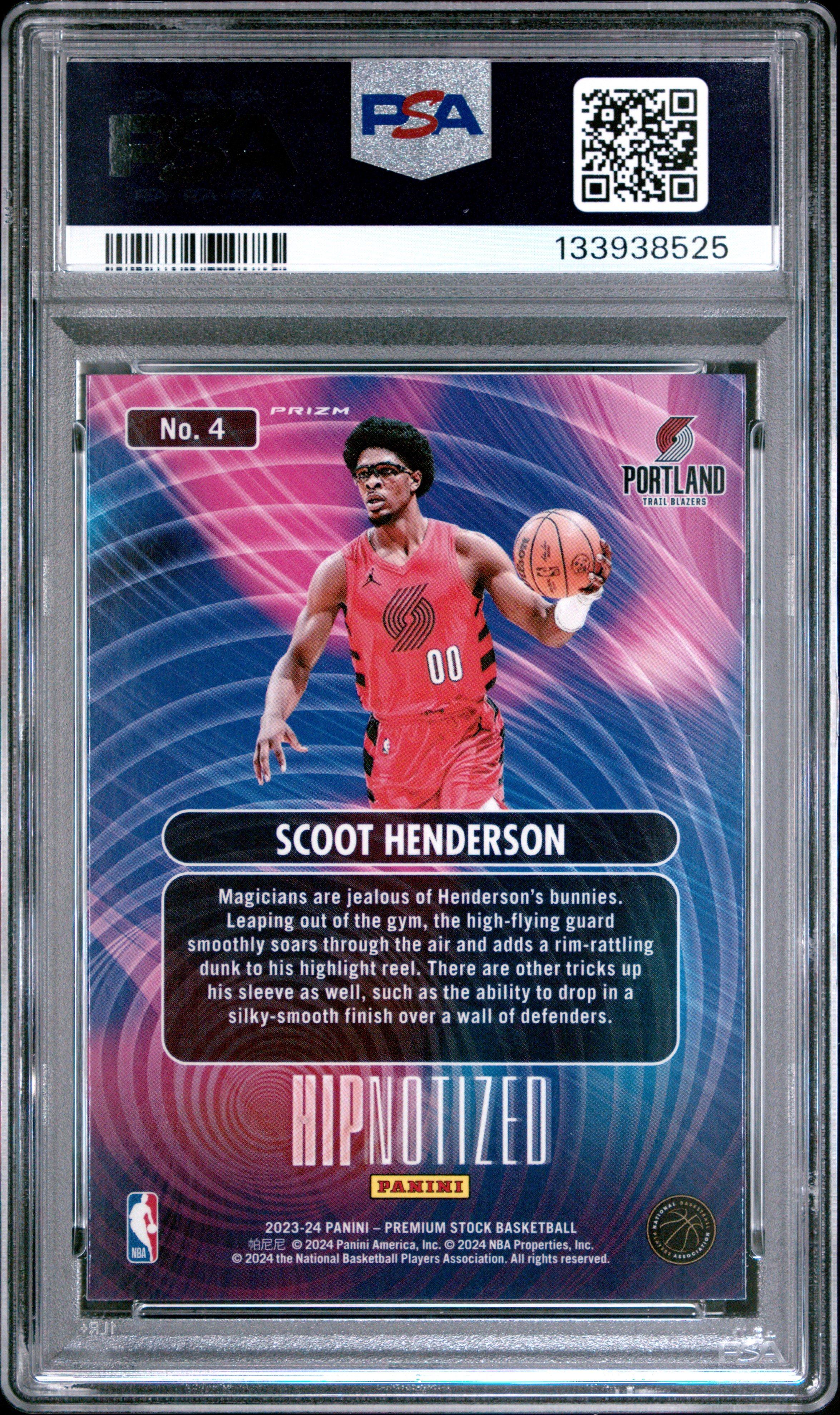 2023 Panini Hoops Premium Stock Hipnotized 4 Scoot Henderson PSA 10