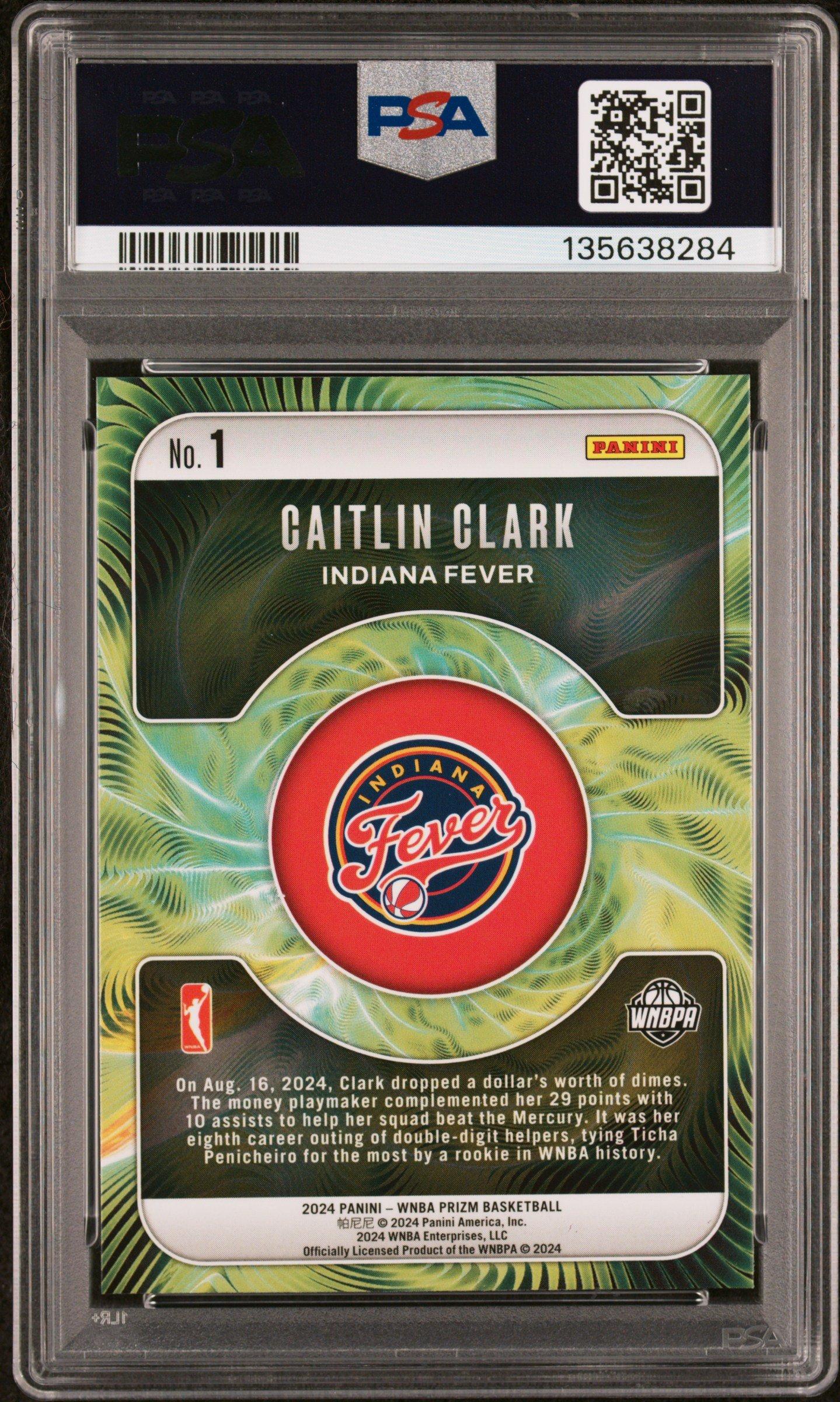 2024 Panini Prizm Wnba Fractal 1 Caitlin Clark PSA 10