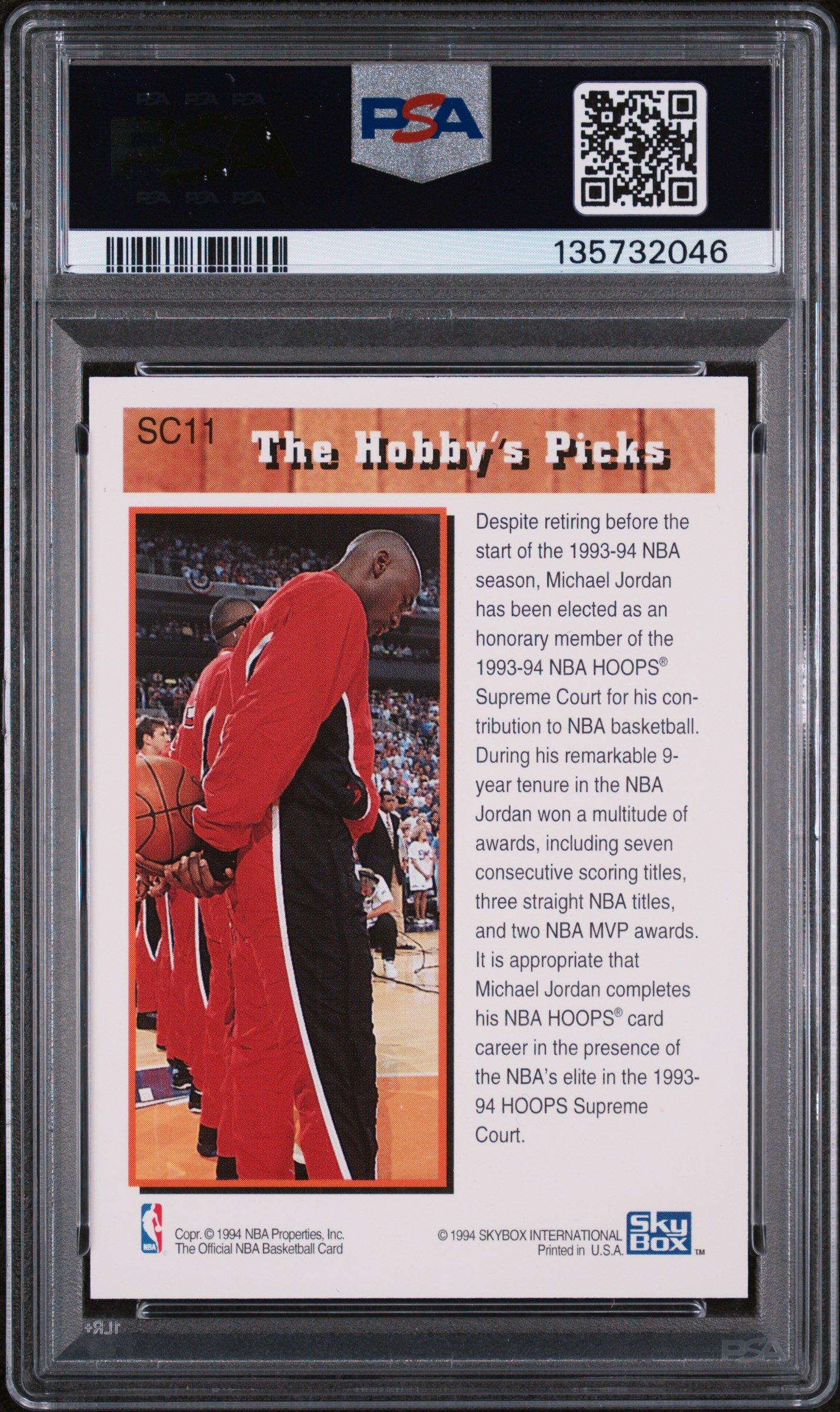 1993 Hoops Supreme Court Sc11 Michael Jordan PSA 8 Graded Card