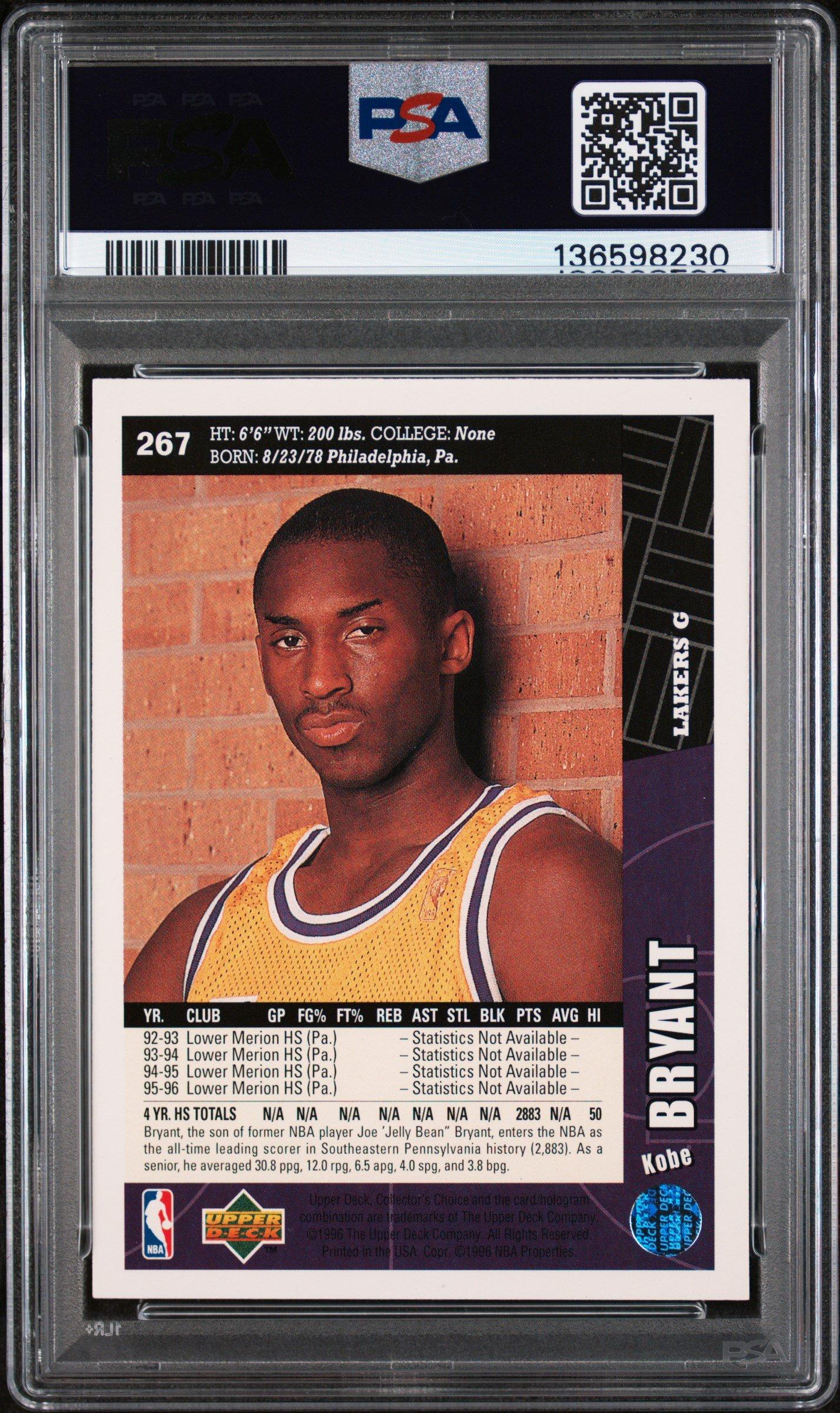 1996 Collector's Choice 267 Kobe Bryant PSA 8 Graded Card | GameStop