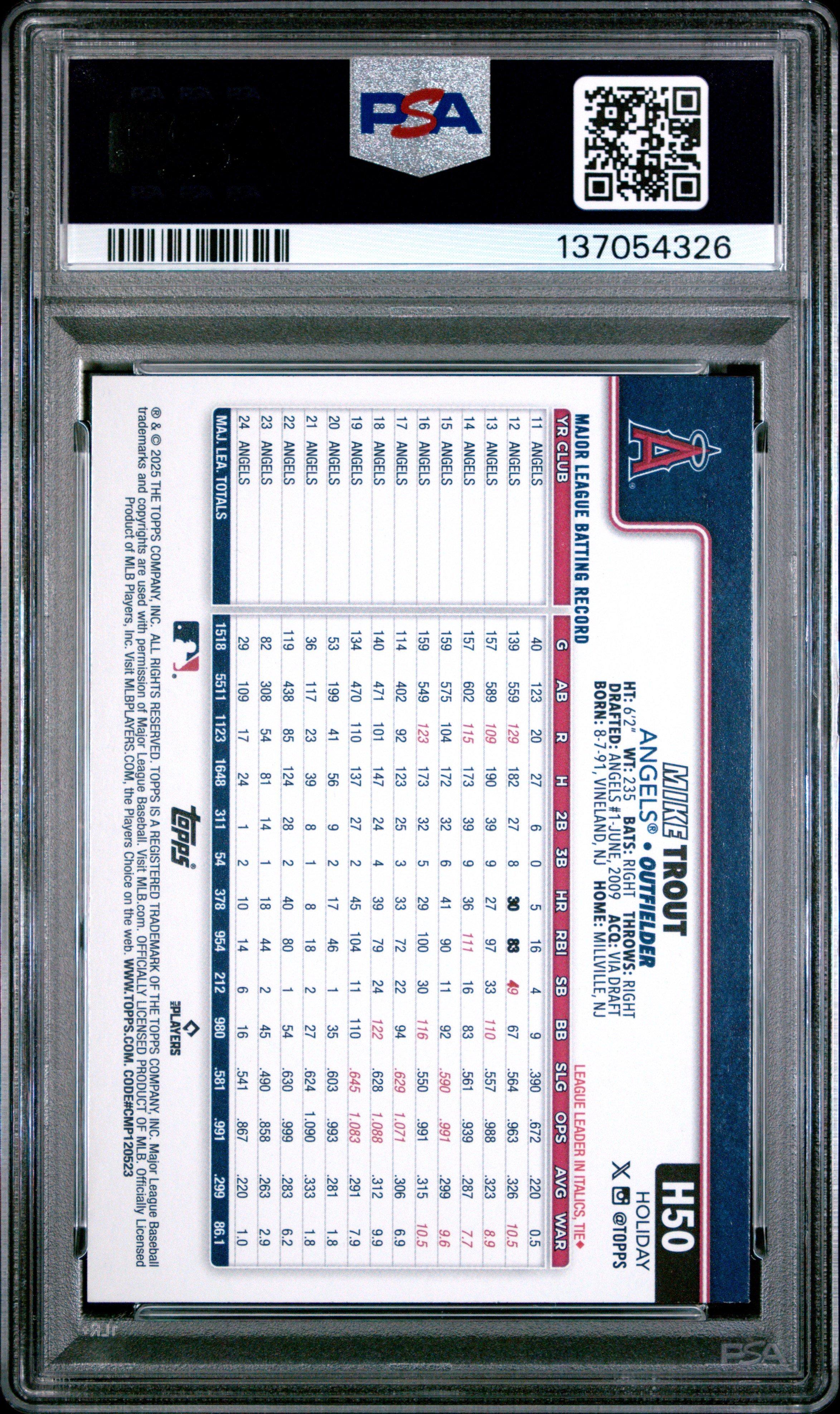 mike trout graded cards 2013 Topps #27 Baseball Card All-Star Rookie PSA 10 Gem Mint : Collectibles & Fine Art 2025 Topps Holiday H50 Mike