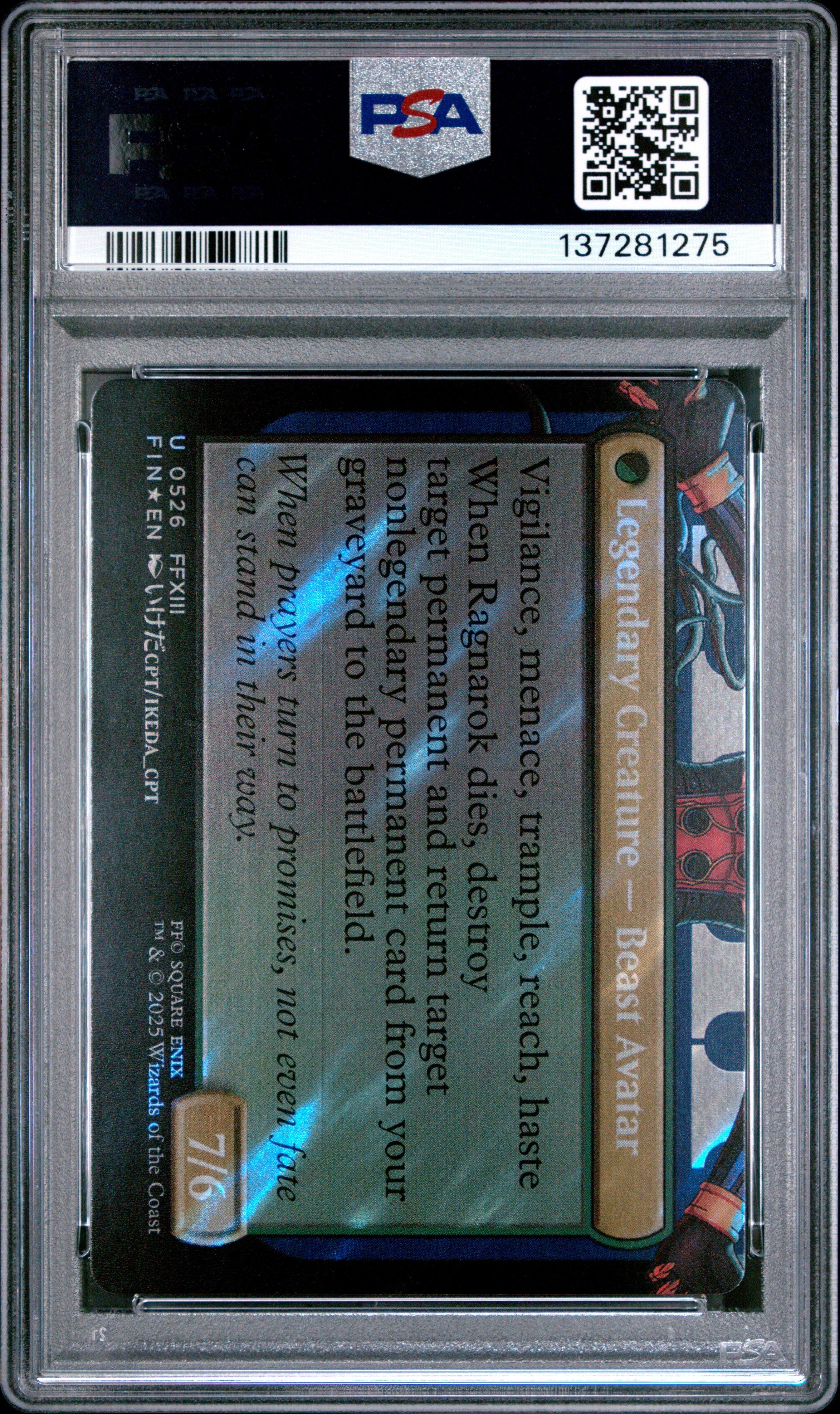 2025 Magic The Gathering Final Fantasy 0526 Fang, Fearless L'cie Character Borderless-surge Foil PSA 10
