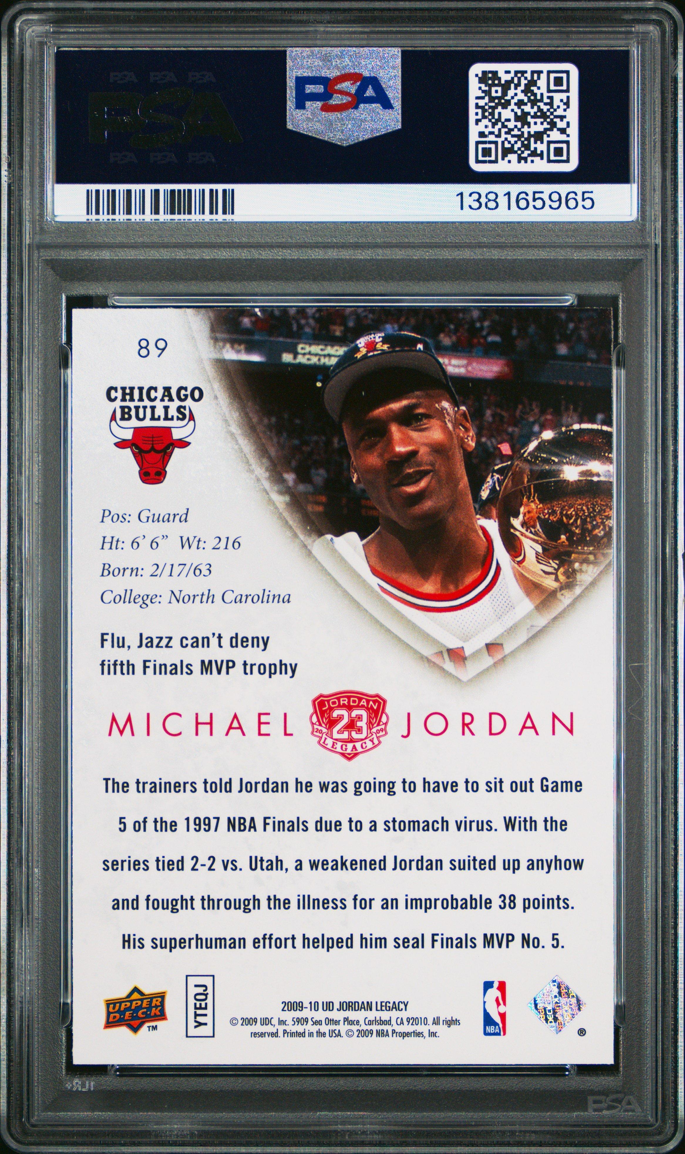 2009 Upper Deck Jordan Legacy Gold 89 Michael Jordan PSA 10 Graded