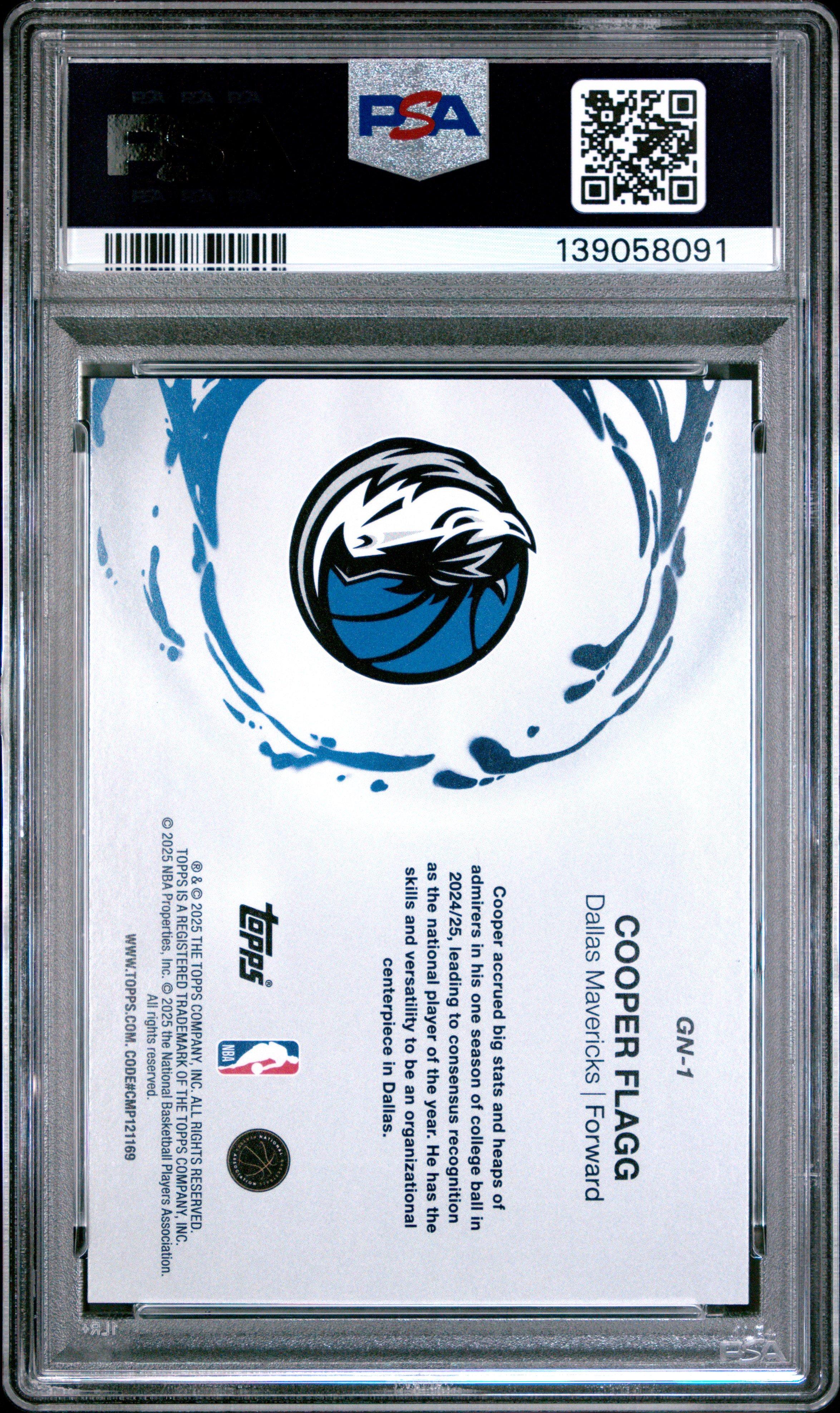 2025 Topps Generation Now Gn-1 Cooper Flagg PSA