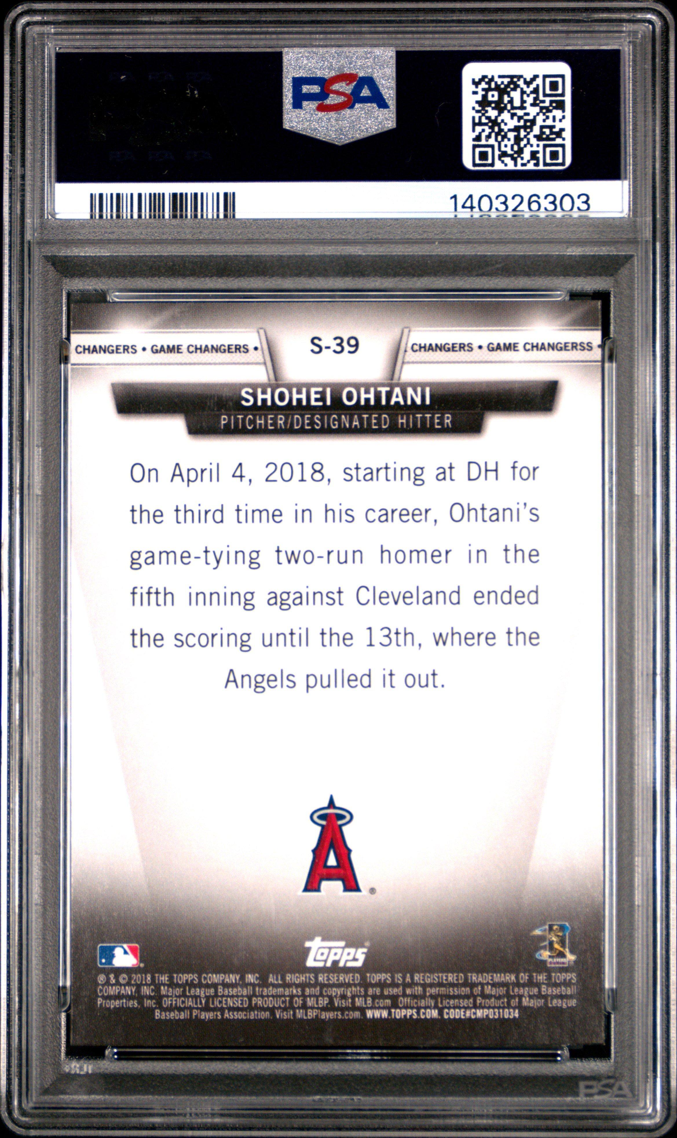 2018 Topps Update Salute S-39 Shohei Ohtani PSA 8