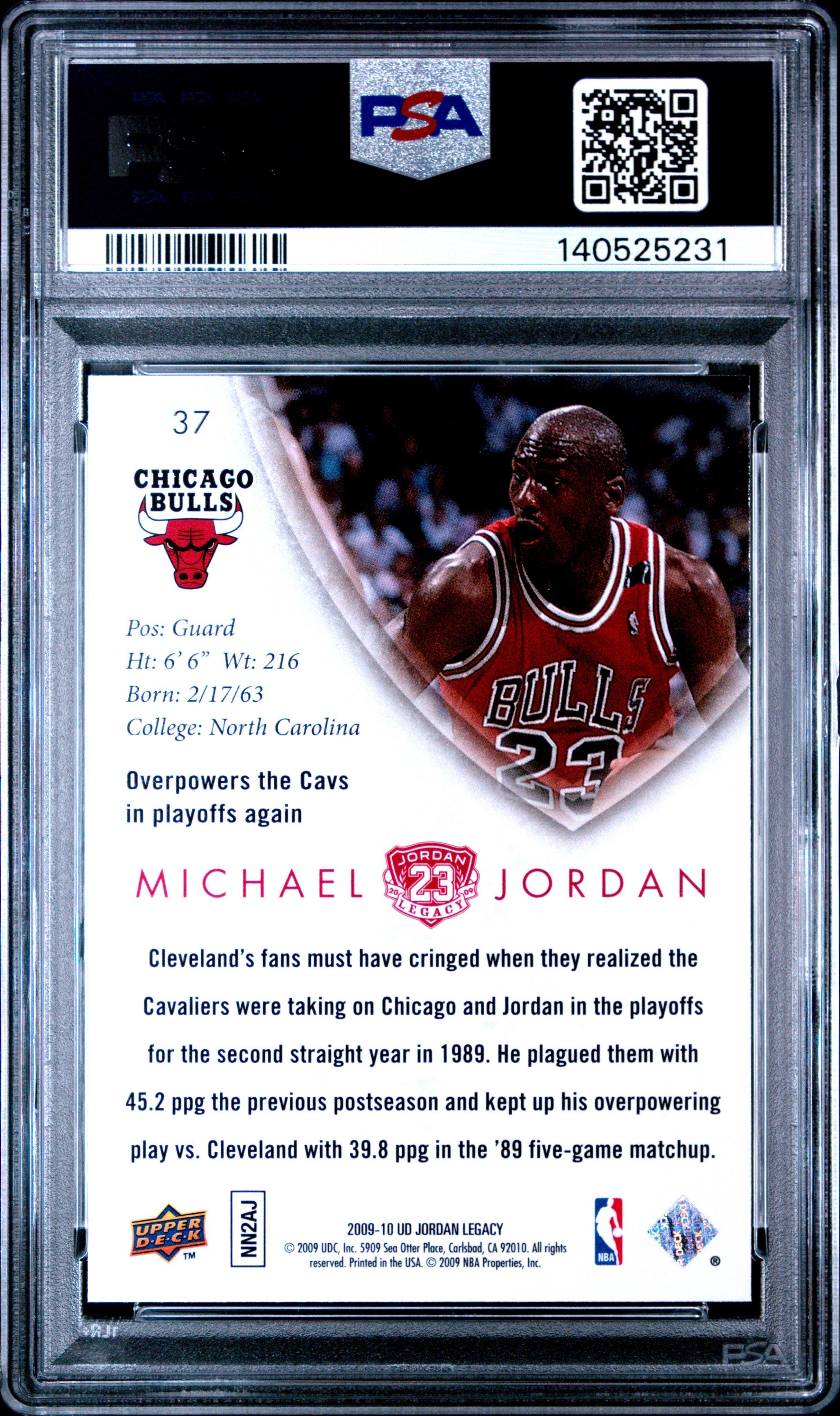 2009 Upper Deck Jordan Legacy Gold 37 Michael Jordan PSA 10 Graded