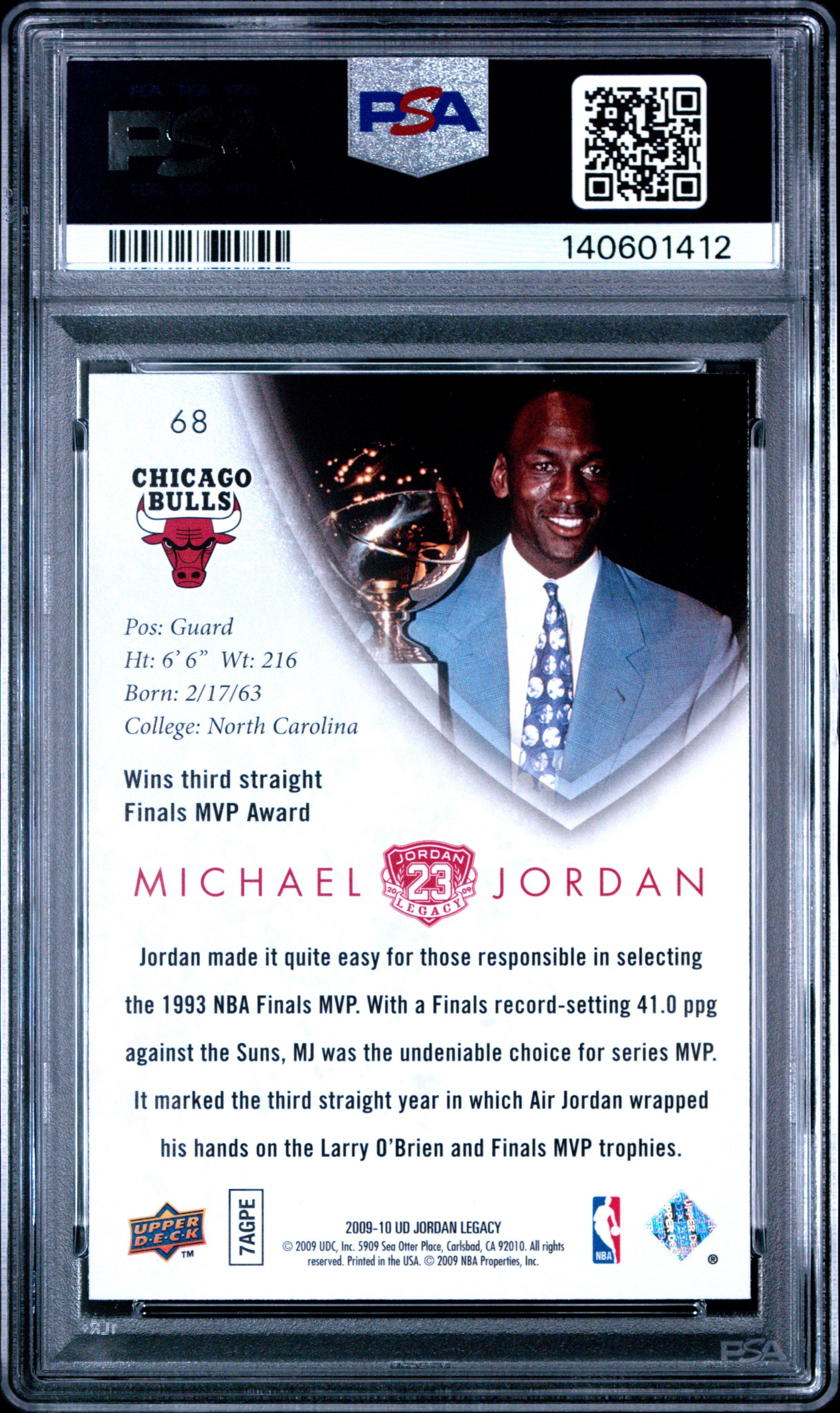 2009 Upper Deck Jordan Legacy Gold 68 Michael Jordan PSA 10 Graded
