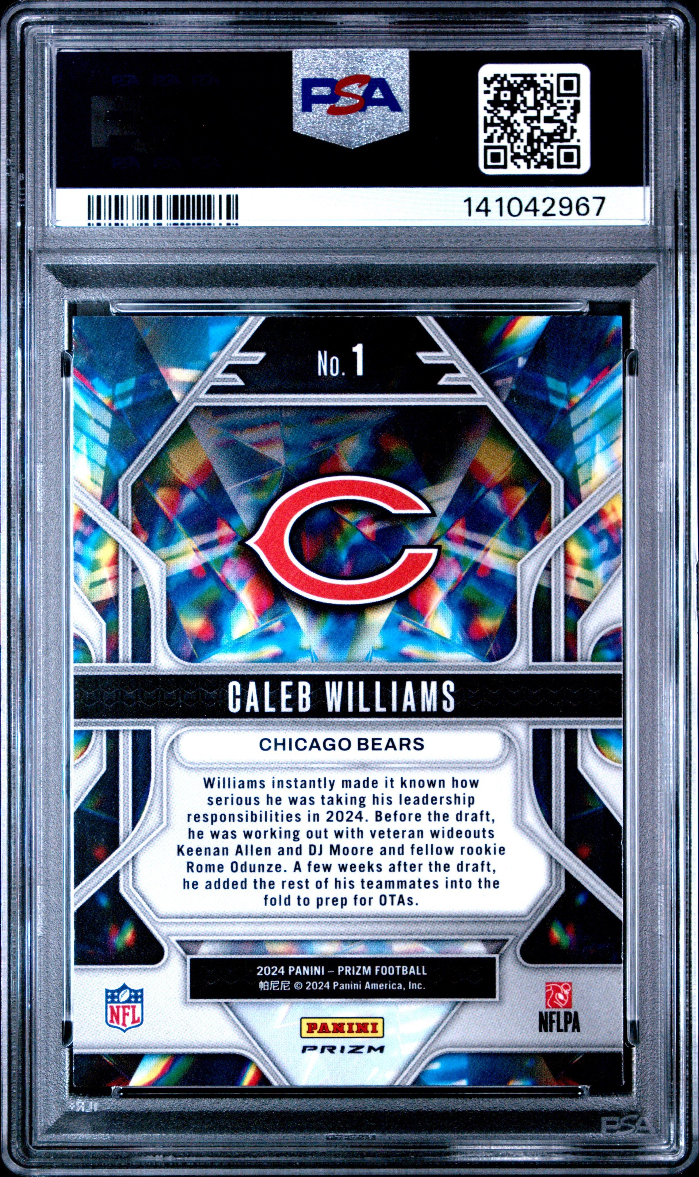 2024 Panini Prizm Prizmatic 1 Caleb Williams Green Prizm PSA 10