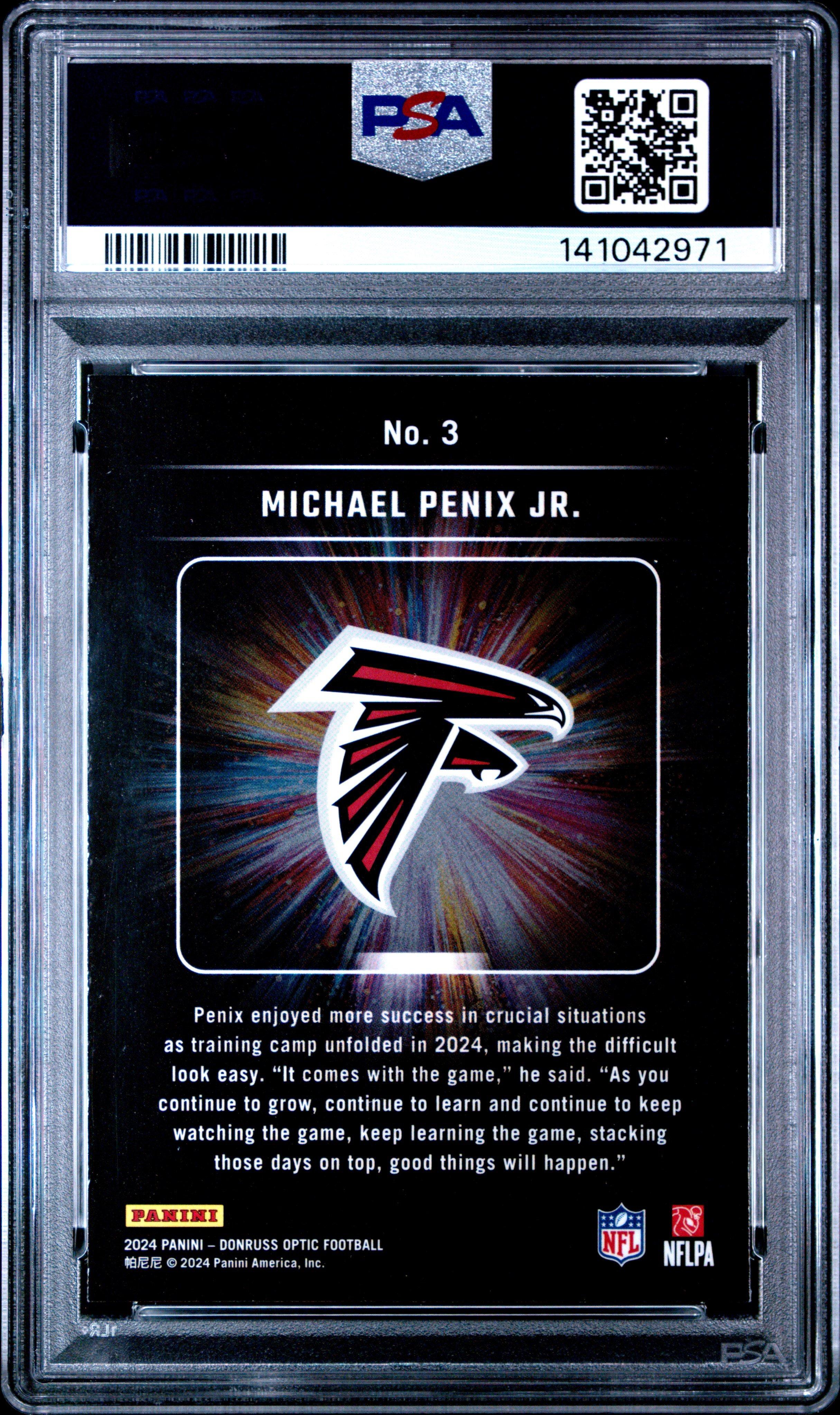 2024 Panini Donruss Optic Light It Up 3 Michael Penix Jr. PSA 9