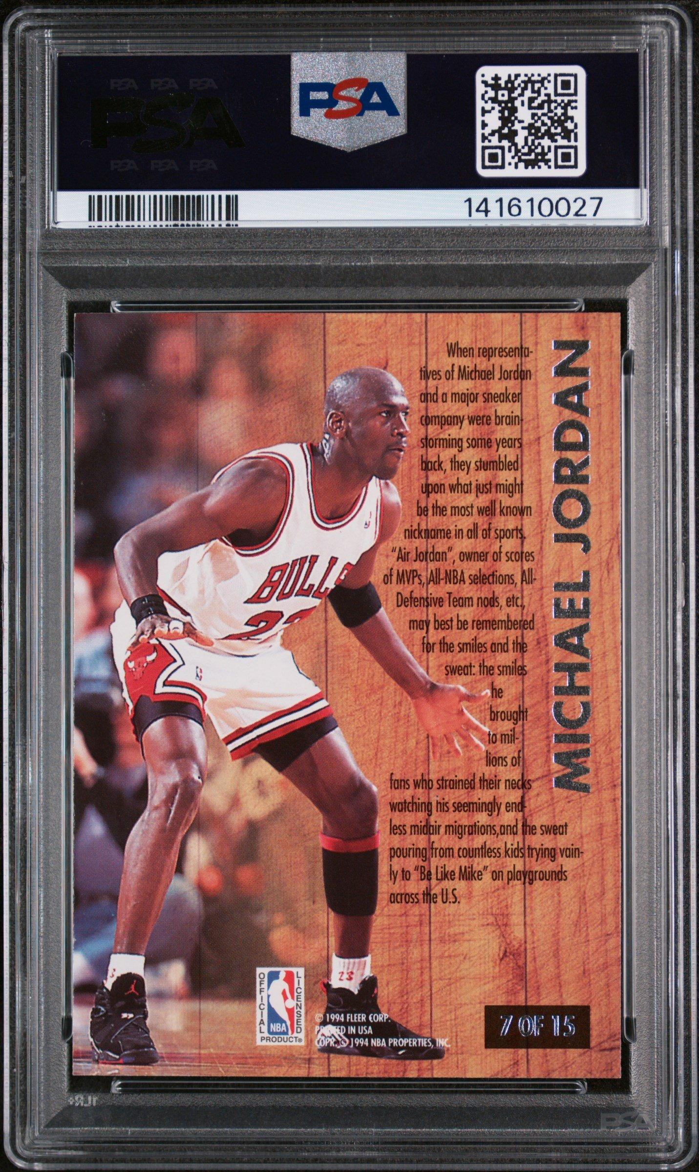 1993 Ultra Famous Nicknames 7 Michael Jordan PSA 9 Graded Card