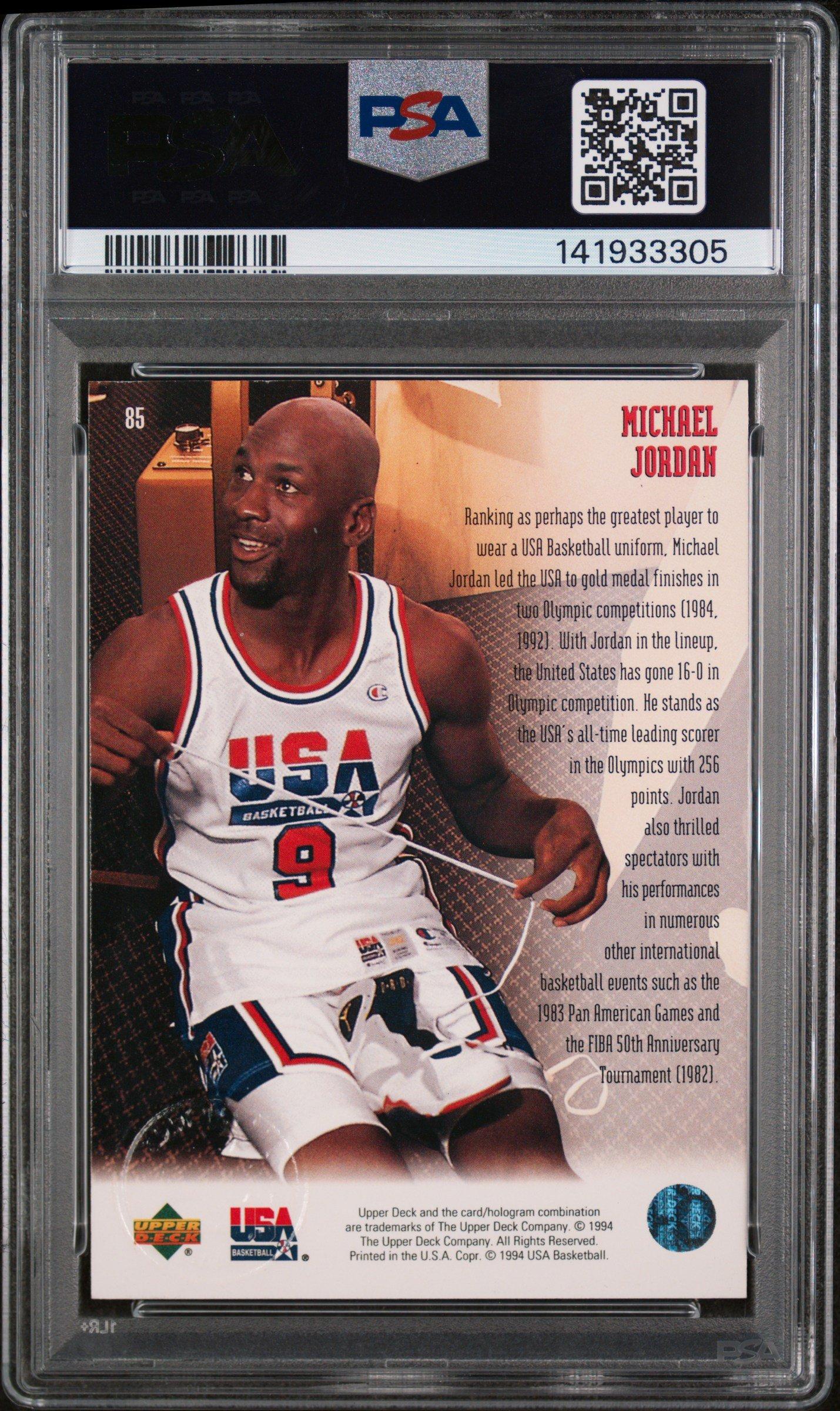 1994 Upper Deck Usa Basketball 85 Michael Jordan PSA 8