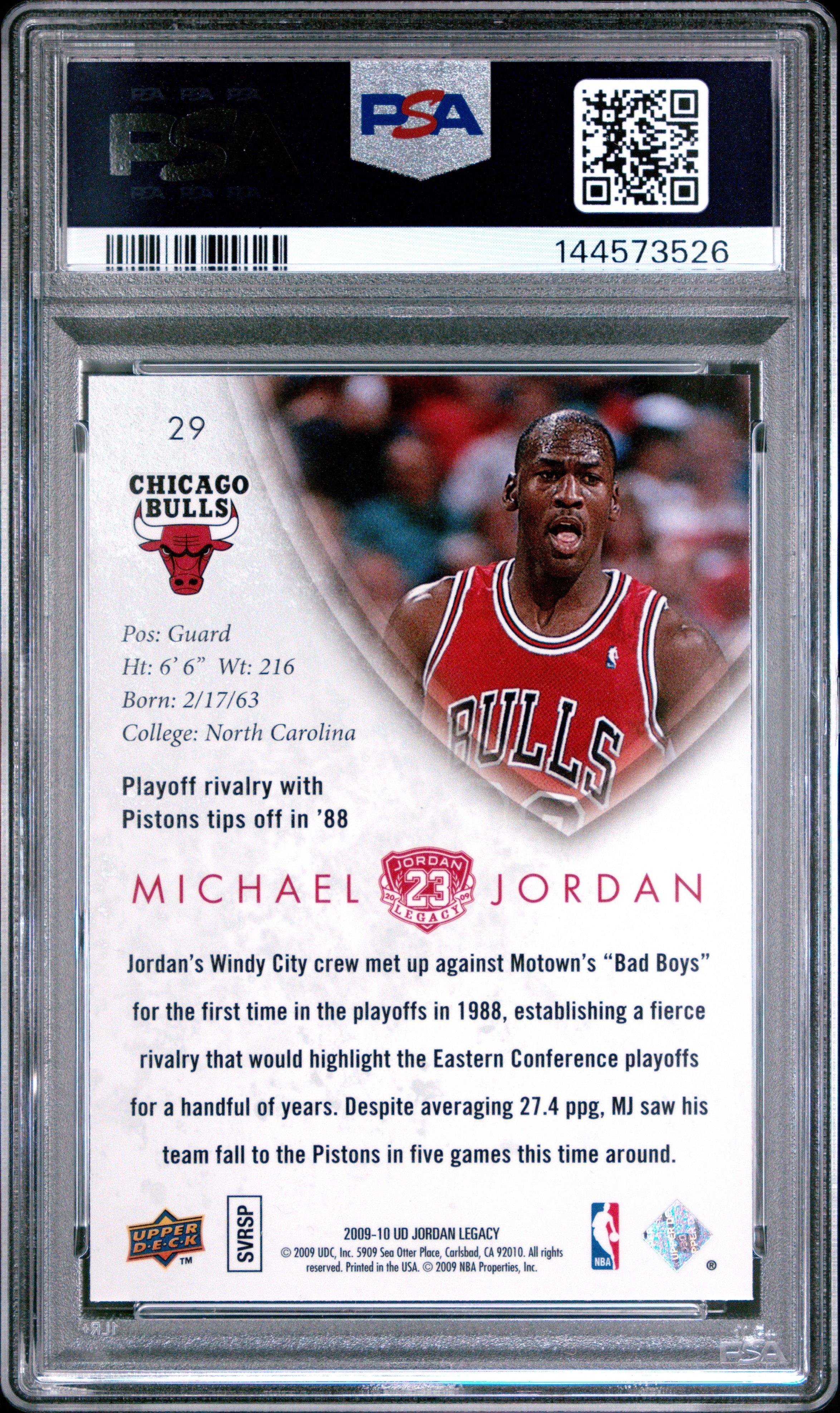 2009 Upper Deck Jordan Legacy Gold 29 Michael Jordan PSA 10 Graded