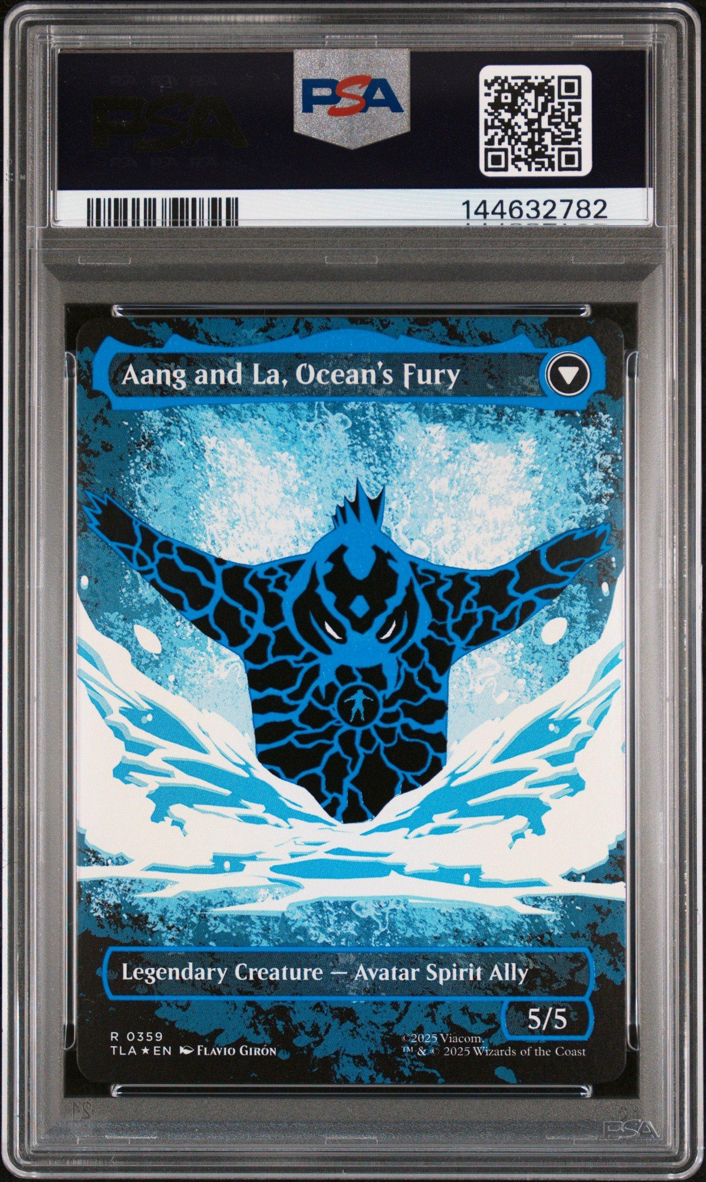 2025 Magic The Gathering Avatar: The Last Airbender 0359 Aang, Swift Savior/aang And La, Ocean's Fury Battle Pose Borderless-neon Ink PSA 10