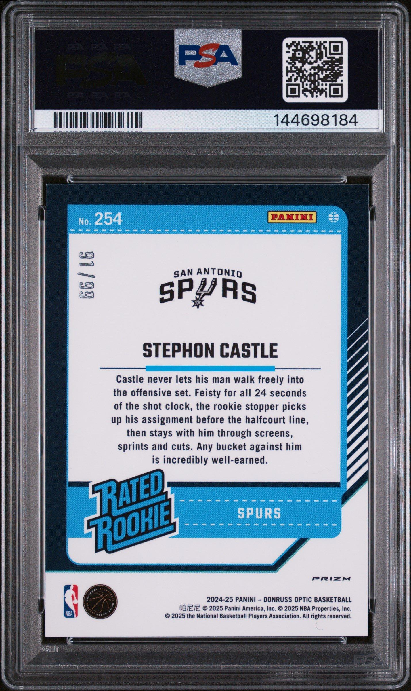 2024 Panini Donruss Optic 254 Stephon Castle Red And Gold