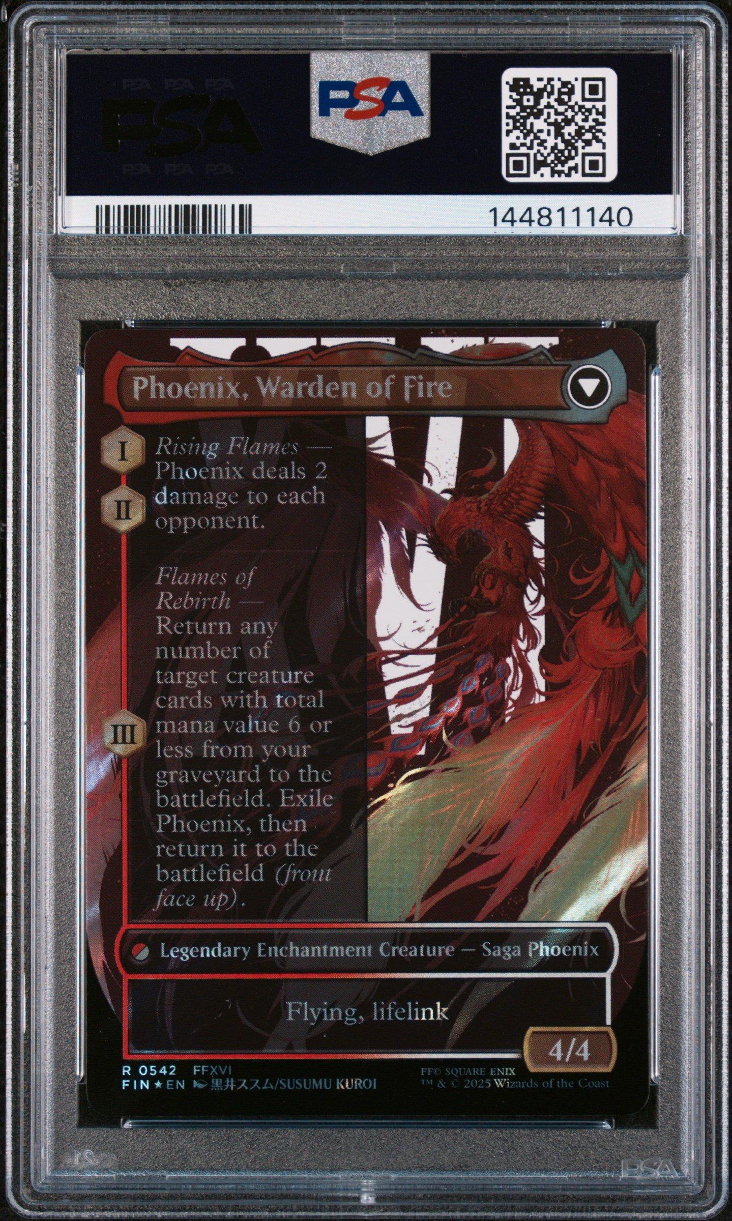 2025 Magic The Gathering Final Fantasy 0542 Joshua, Phoenix's Dominant/phoenix, Warden Of Fire Character Borderless-surge Foil PSA 10