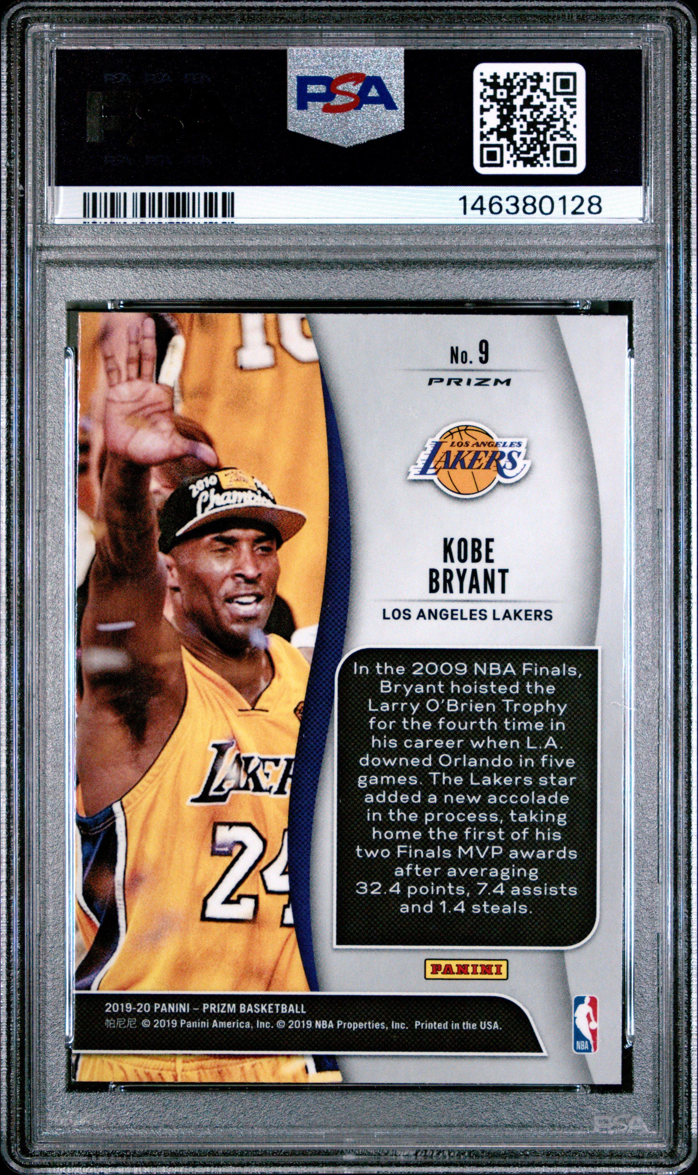 2019 Panini Prizm Nba Finalists 9 Kobe Bryant Silver Prizm PSA 10 