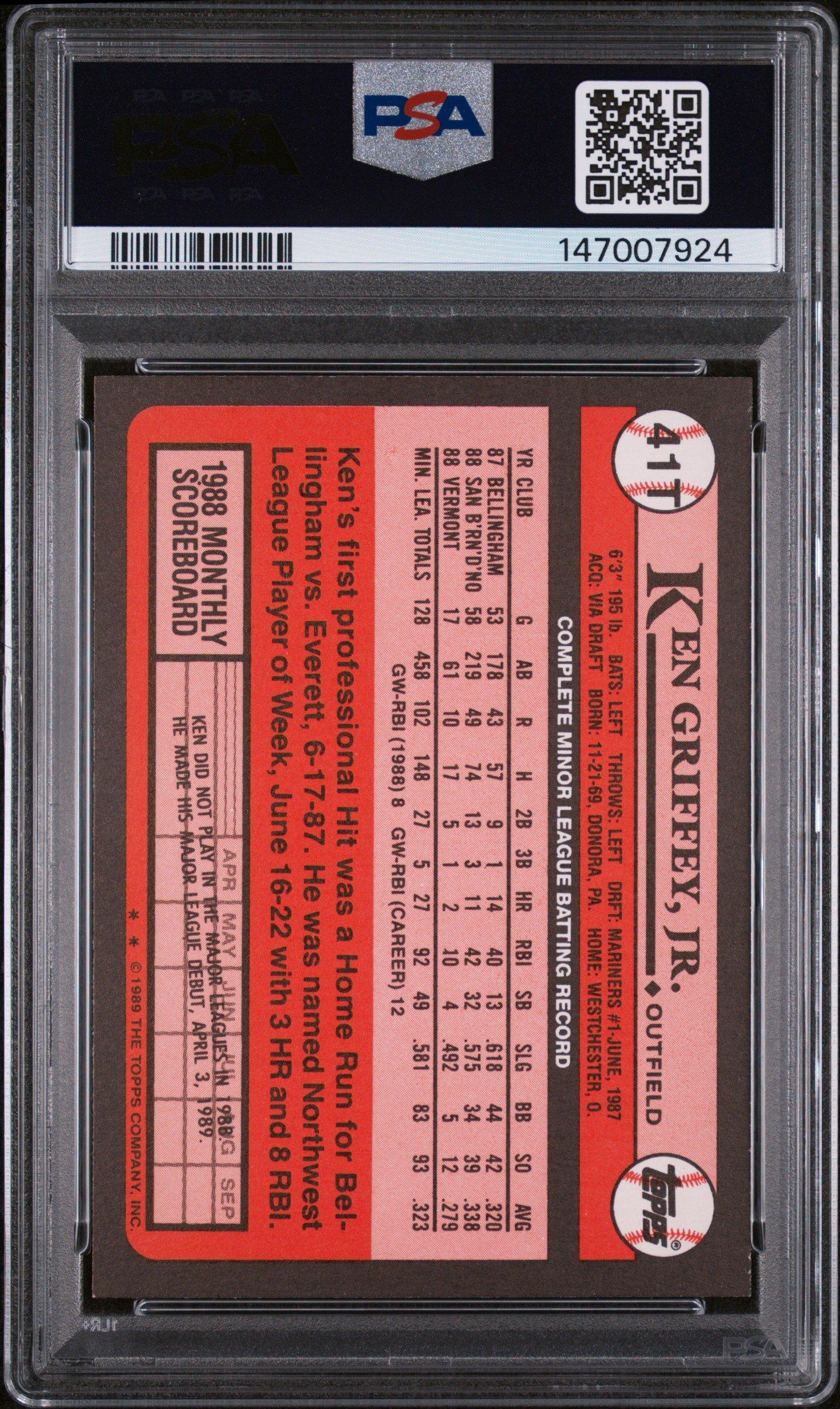 1989 Topps Traded 41t Ken Griffey Jr. PSA