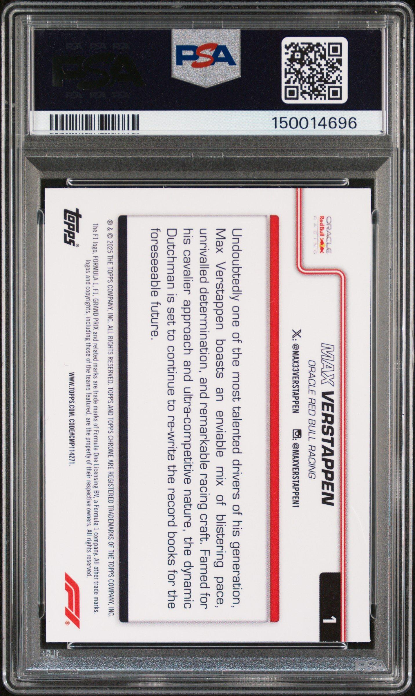 PSA10 / Max Verstappen サファイアEdition #143 2025 Topps Chrome Formula 1 Sapphire Edition 1 Max Verstappen PSA