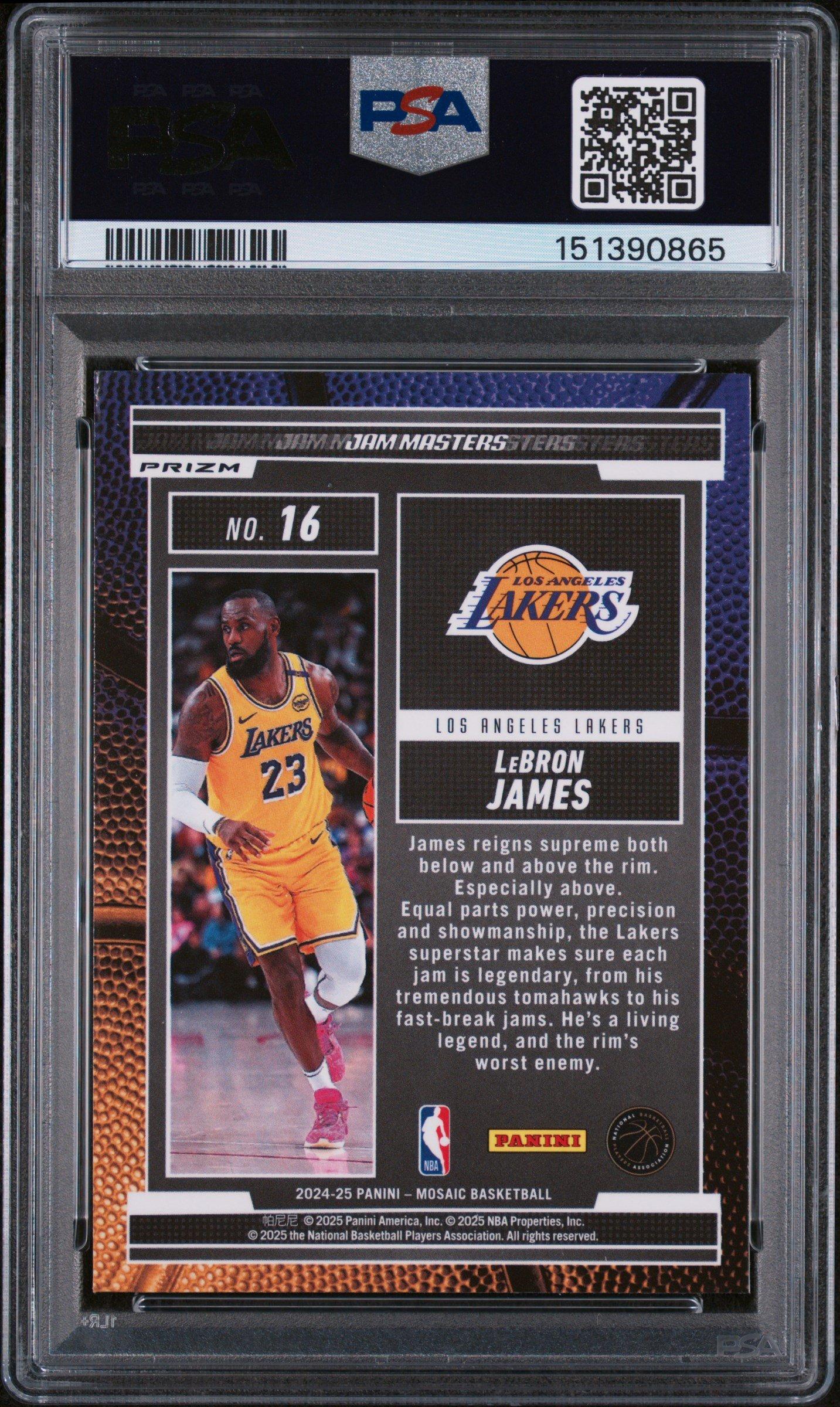 2024 Panini Mosaic Jam Masters 16 Lebron James Green PSA 10 Graded