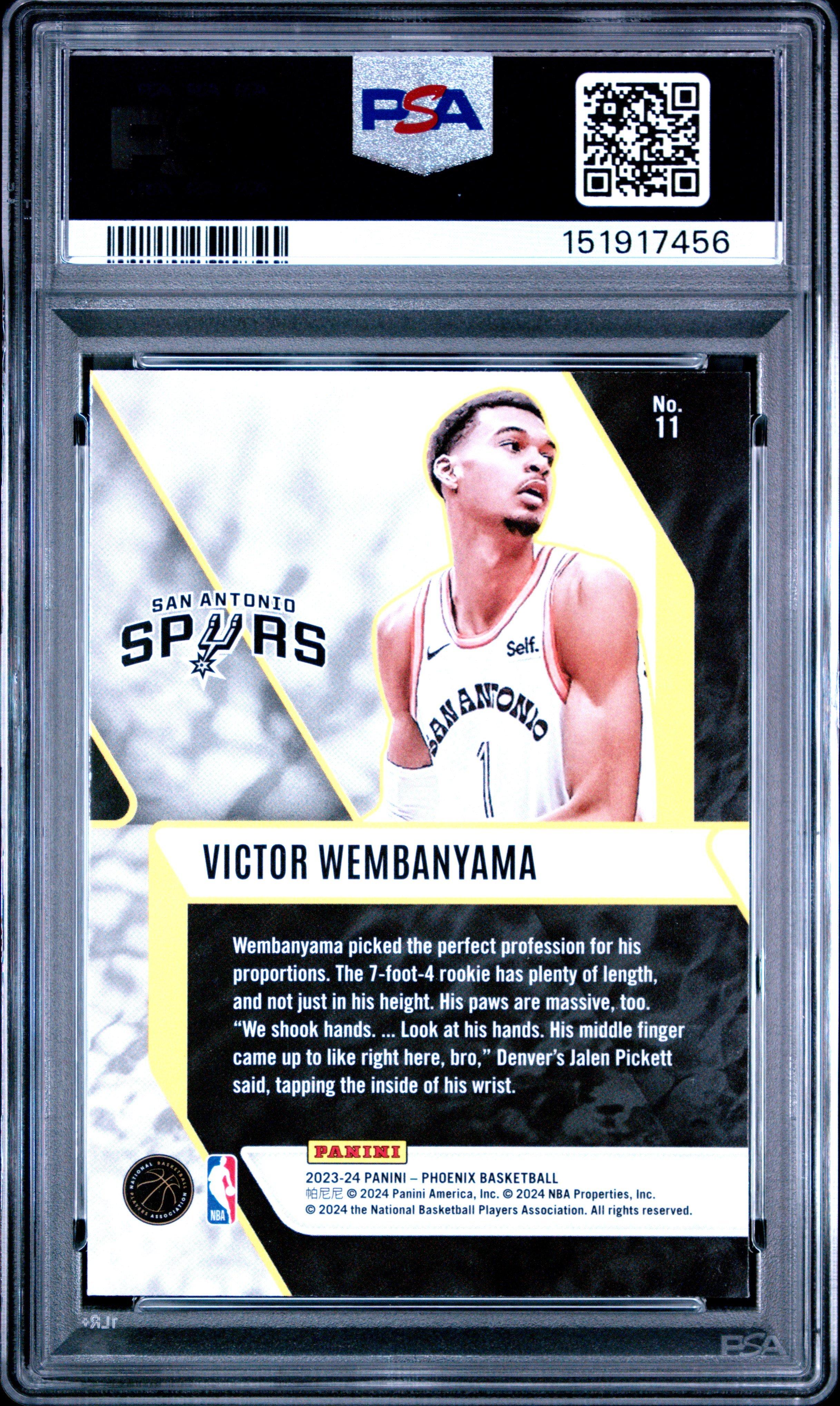 2023 Panini Phoenix Fade To Black 11 Victor Wembanyama Blue Ice 