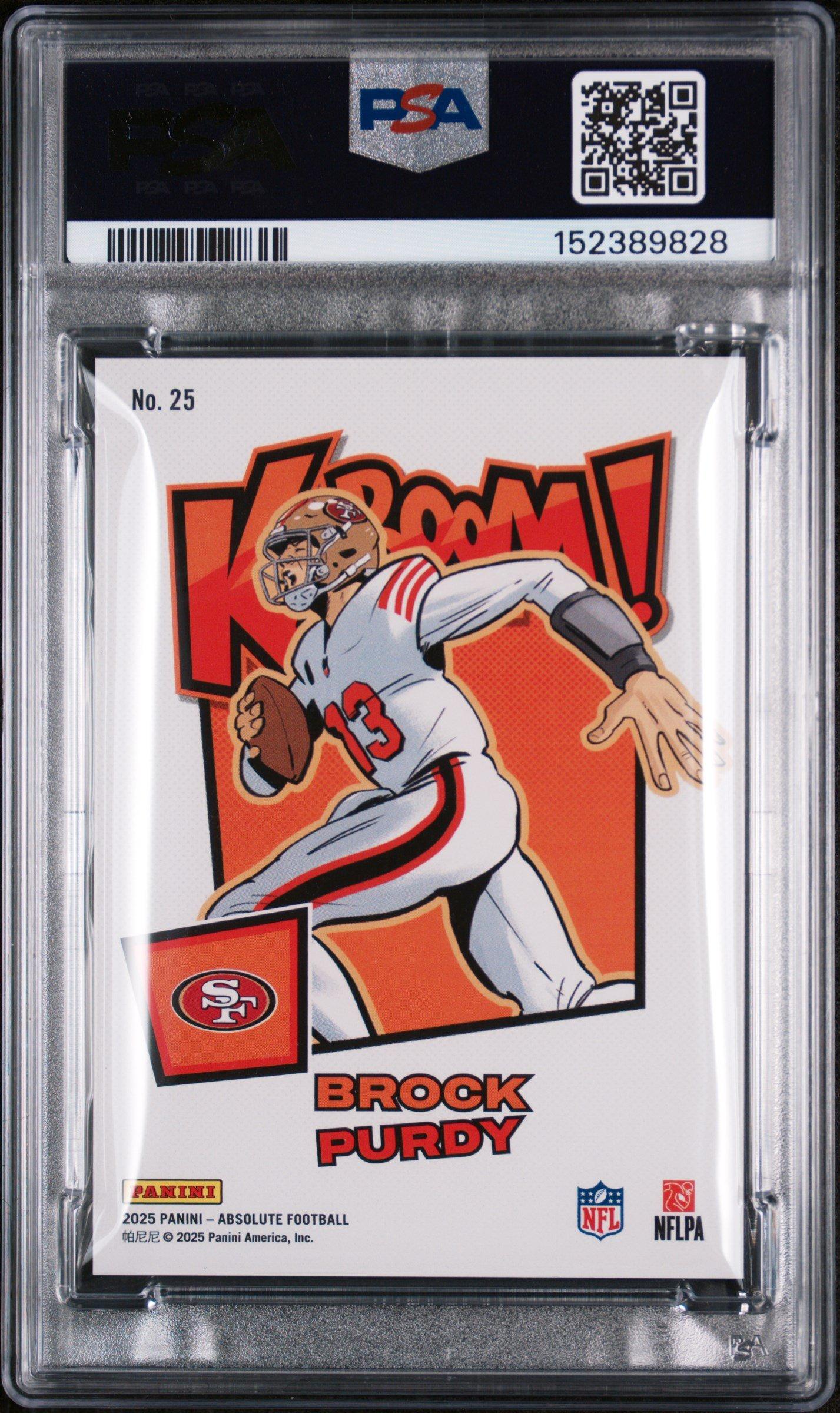 2025 Panini Absolute Kaboom! Horizontal 25 Brock Purdy PSA 9