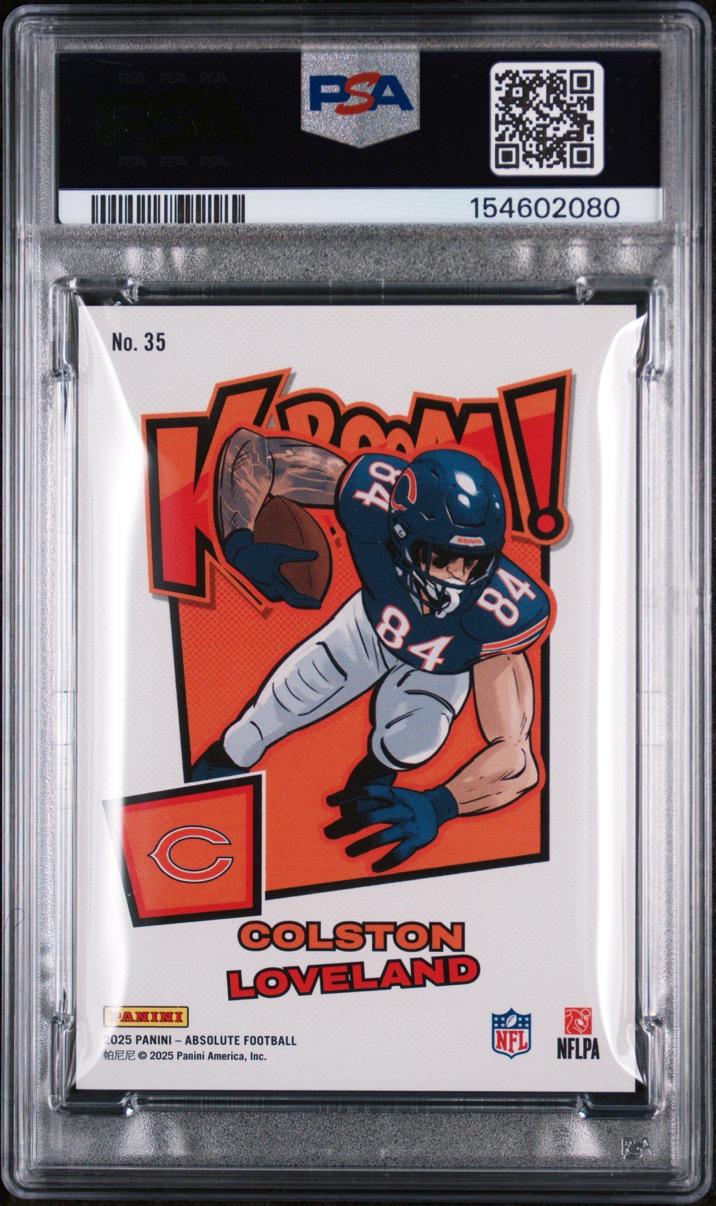 2025 Panini Absolute Kaboom! Horizontal 35 Colston Loveland PSA 9