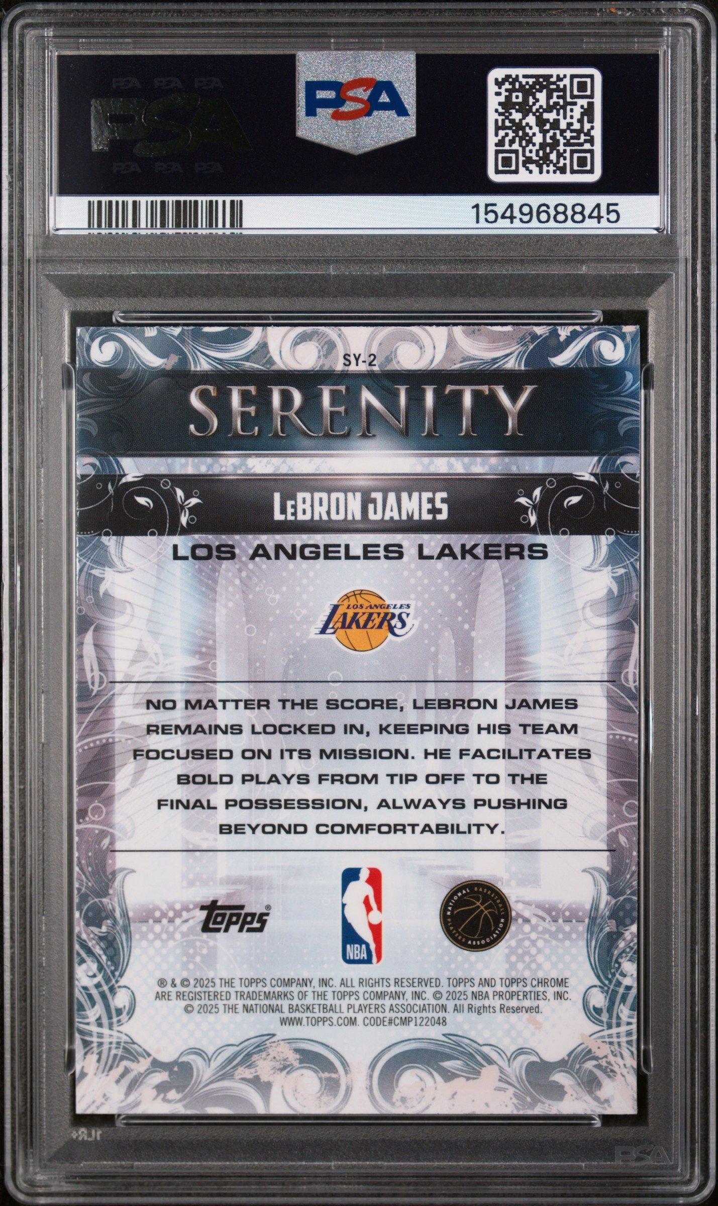 2025 Topps Chrome Serenity Sy-2 Lebron James PSA 10 Graded Card