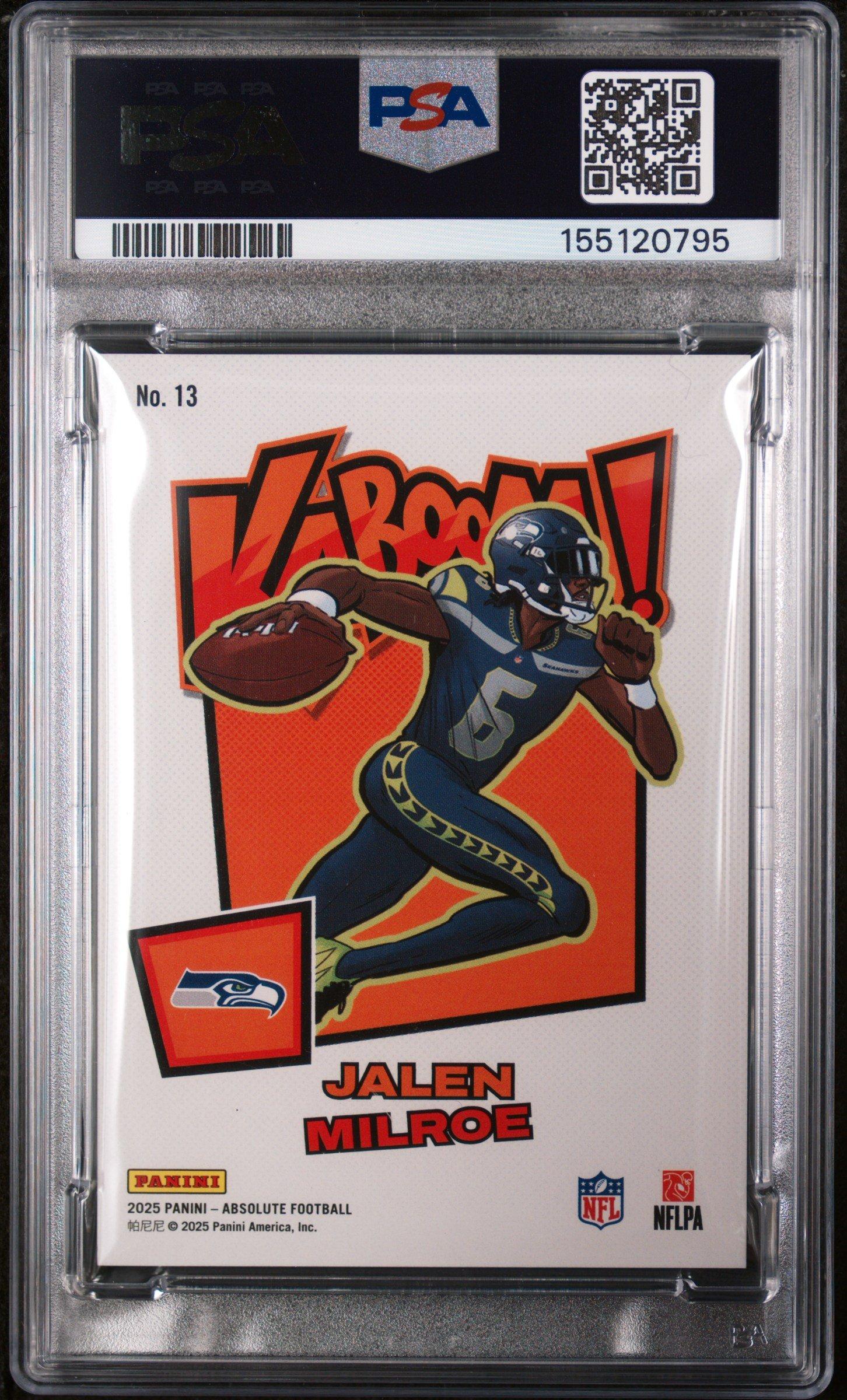 2025 Panini Absolute Kaboom! Horizontal 13 Jalen Milroe PSA 8