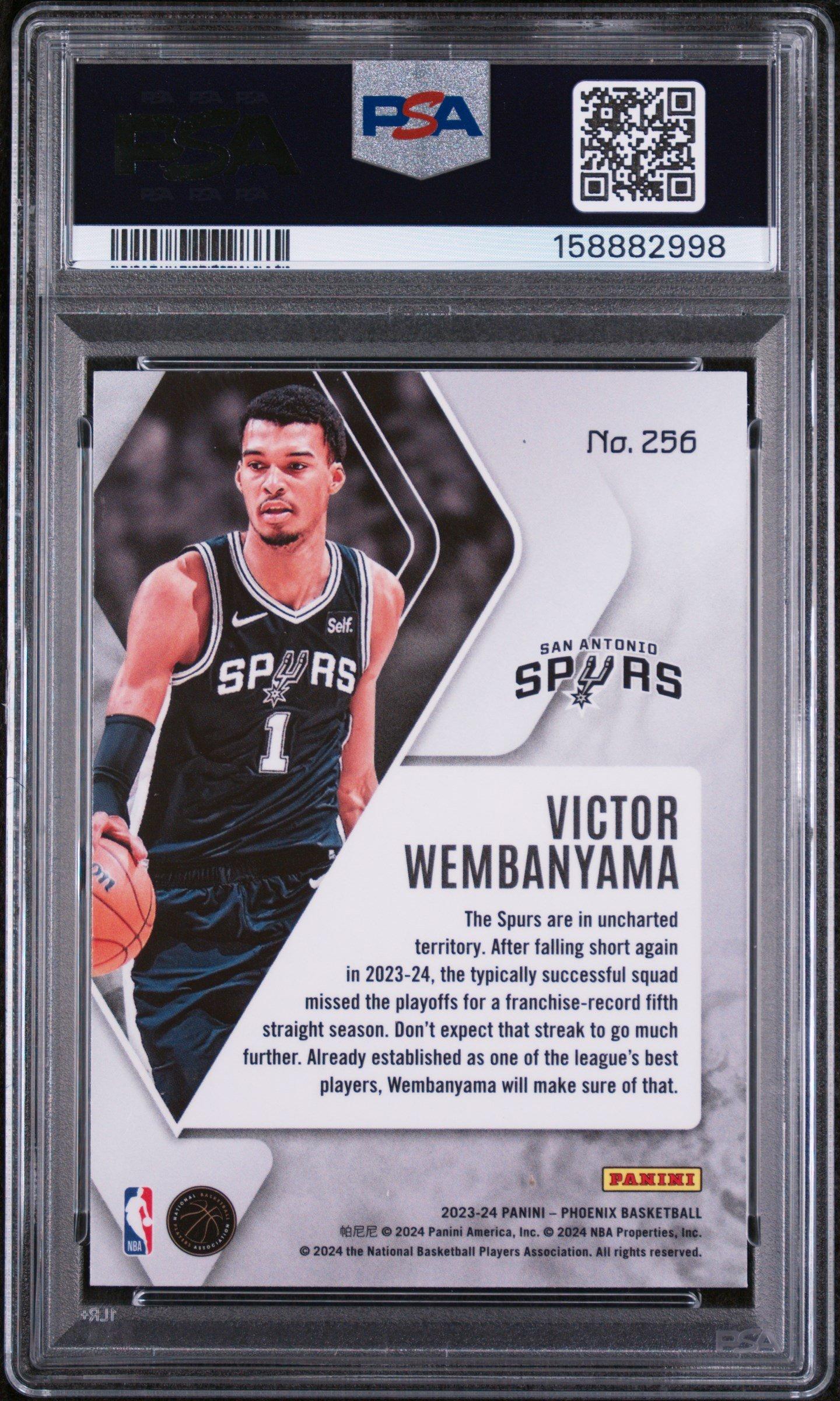 2023 Panini Phoenix 256 Victor Wembanyama Teal Lazer PSA 10 Graded