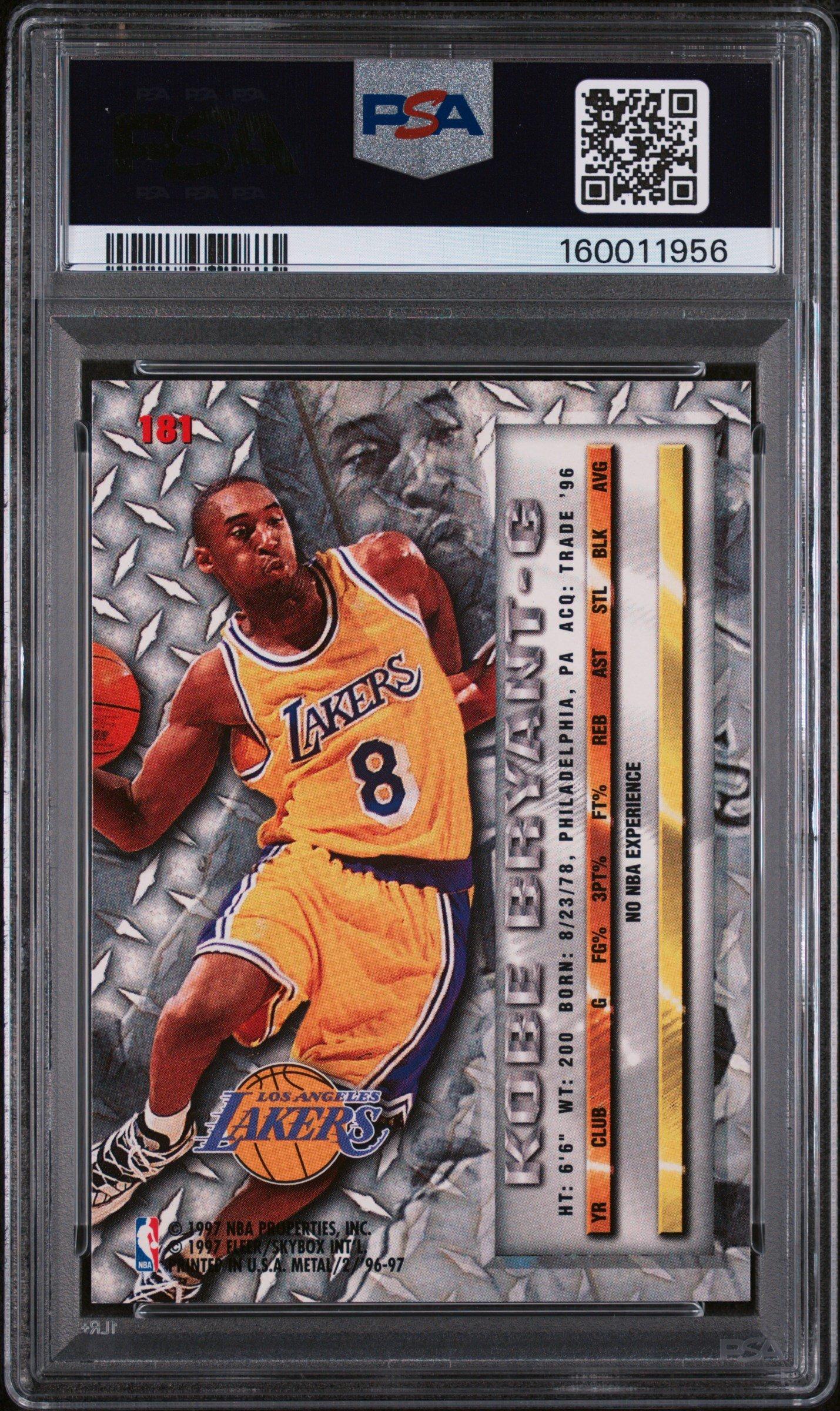 1996 Metal 181 Kobe Bryant PSA 8 Graded Card | GameStop