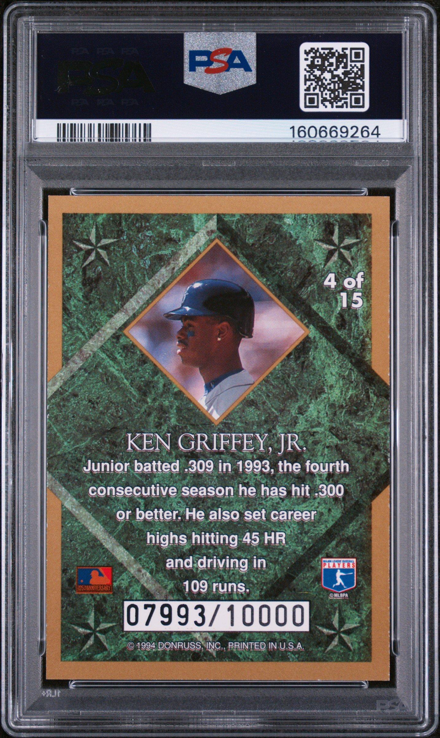 does gamestop graded baseball cards 1994 Leaf Gold Stars 4 Ken Griffey Jr. PSA 8 Card Gamestop PSA Return - MLB