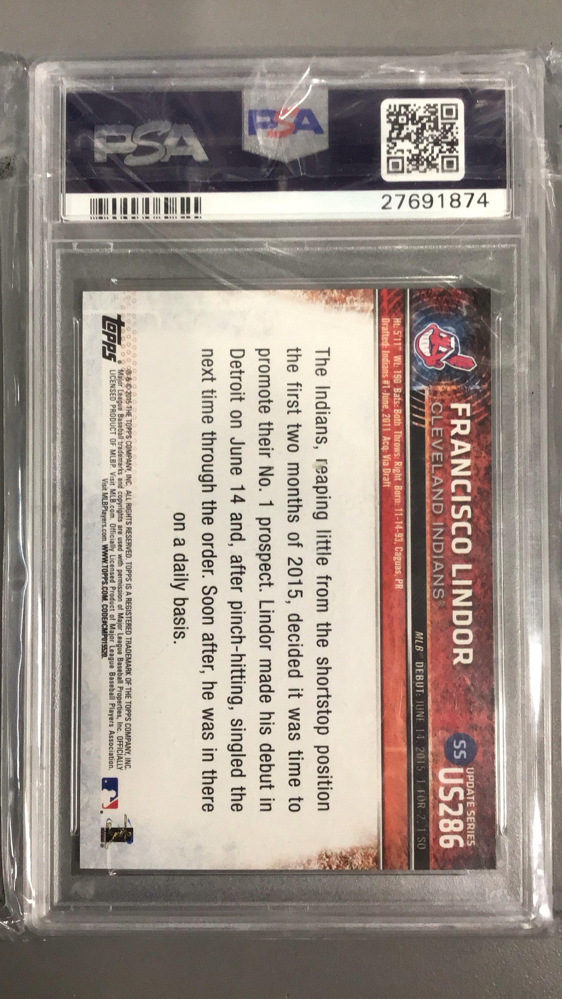 2015 Topps Update Us286 Francisco Lindor PSA 10