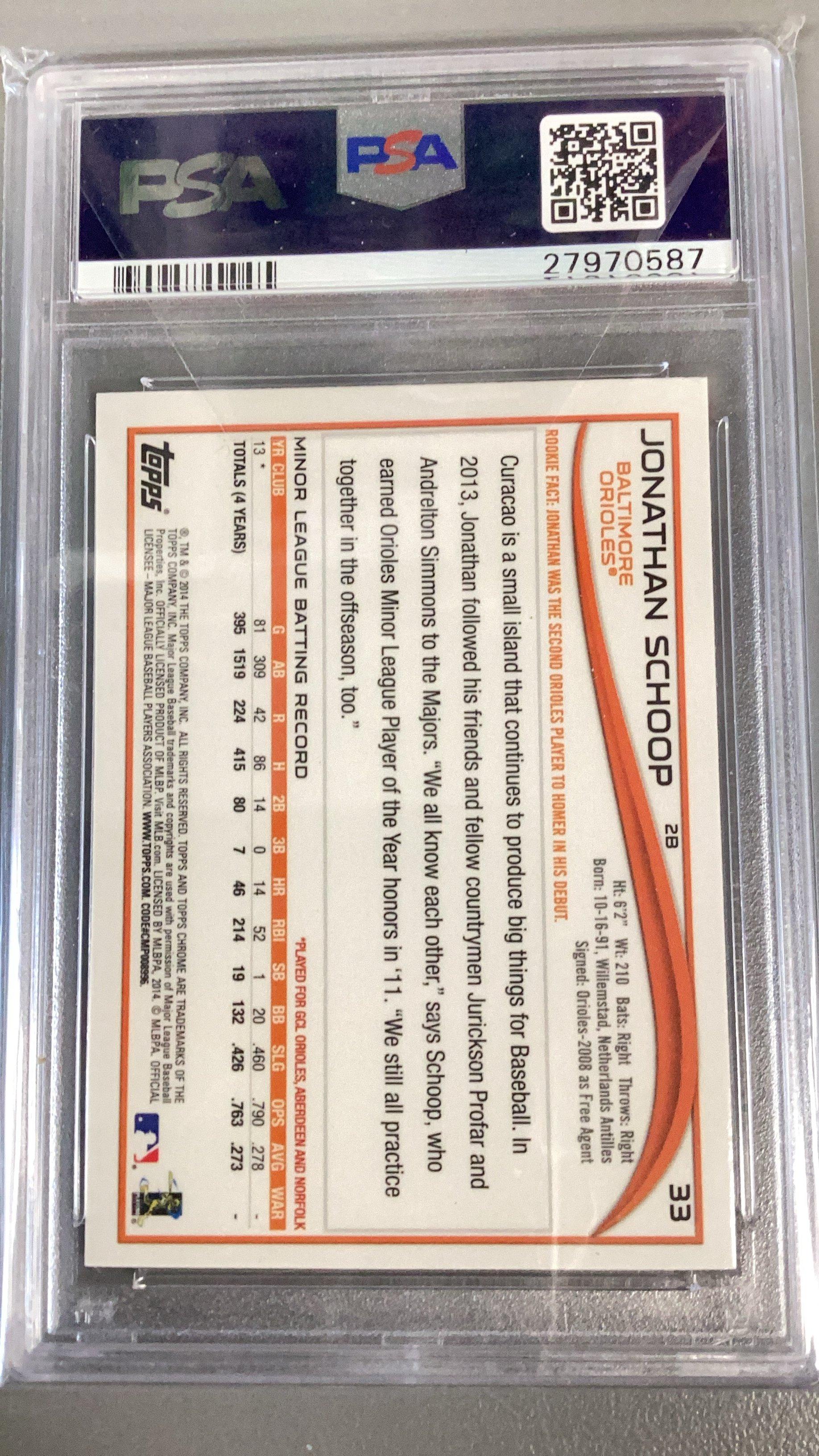 2014 Topps Chrome 33 Jonathan Schoop PSA 10