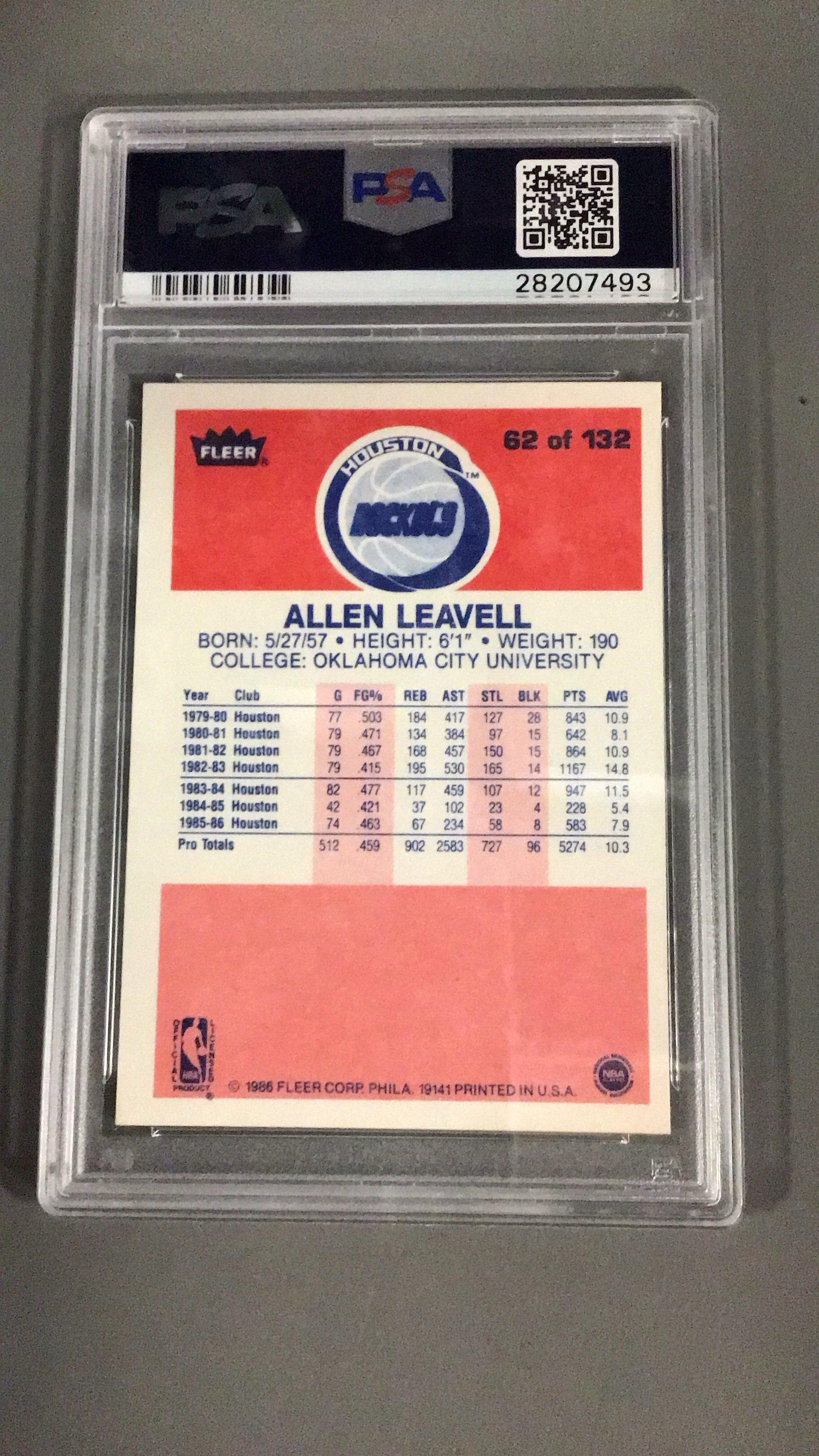 1986 Fleer 62 Allen Leavell PSA 9