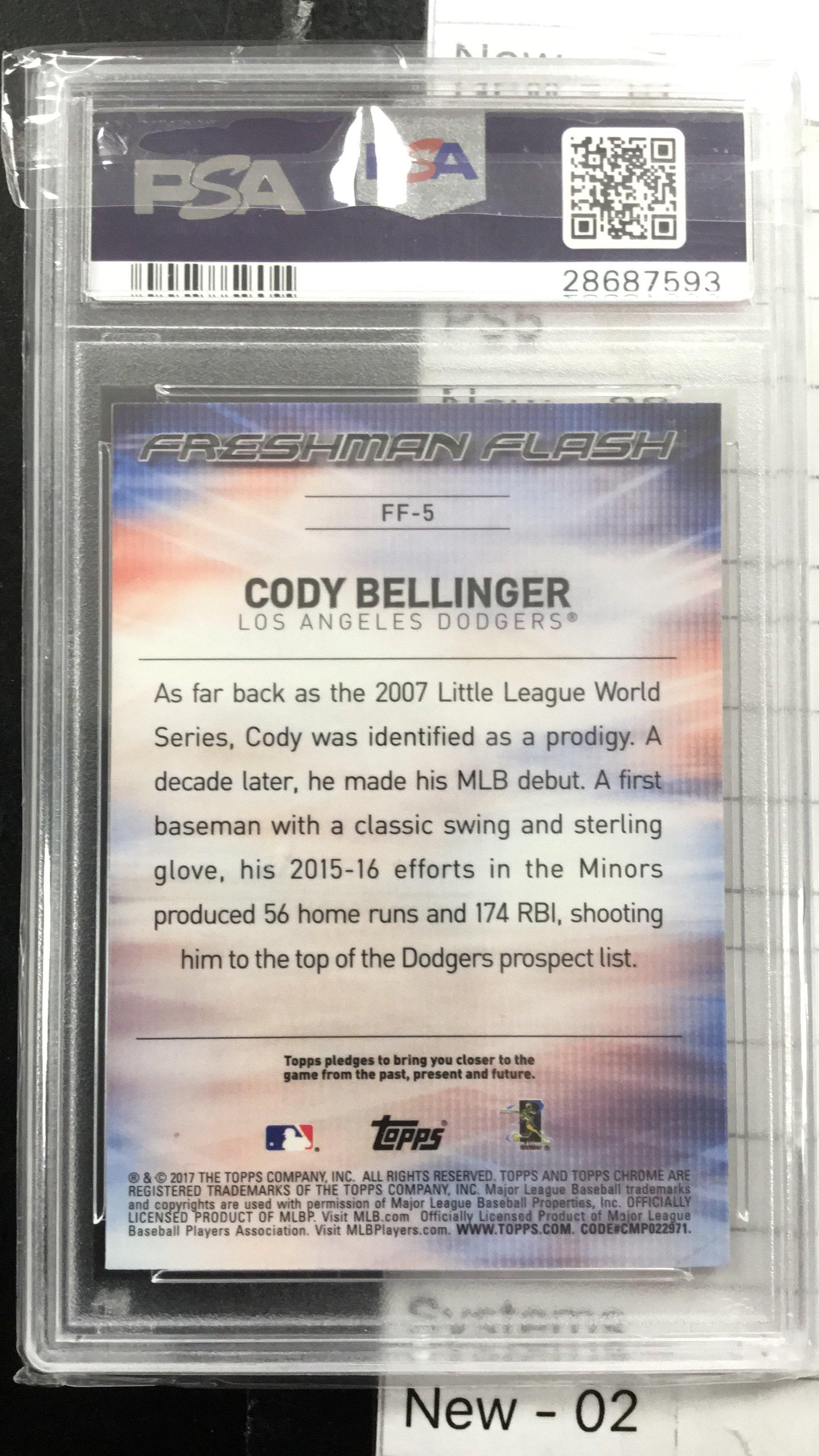 2017 Topps Chrome Freshman Flash Ff5 Cody Bellinger PSA 10