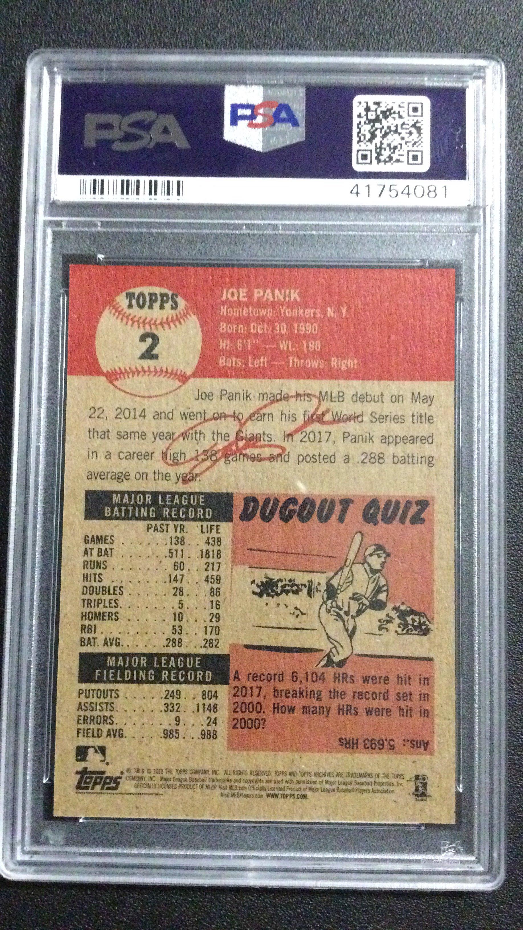 2018 Topps Living 2 Joe Panik PSA 9