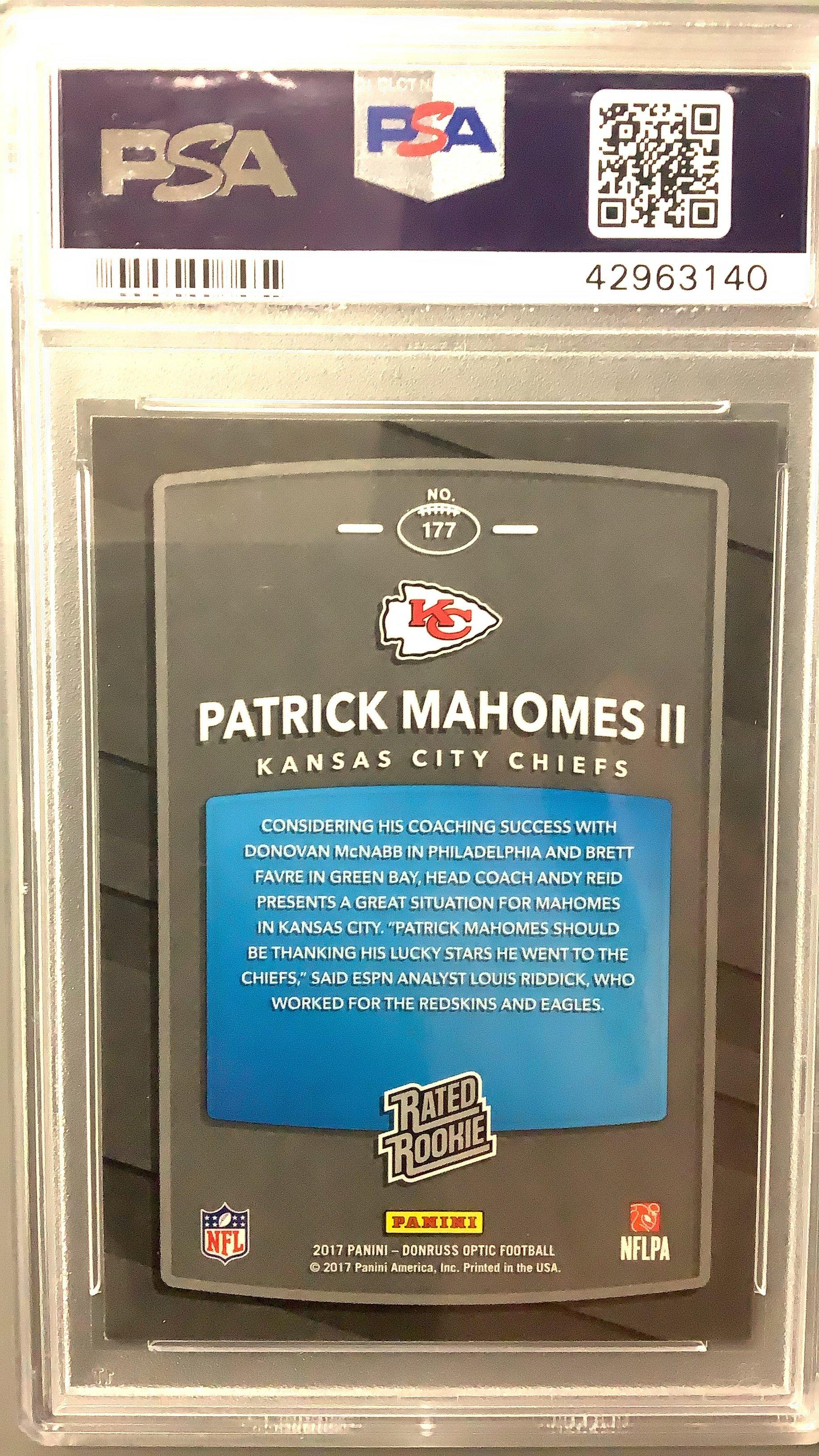 2017 Panini Donruss Optic 177 Patrick Mahomes Ii PSA 9