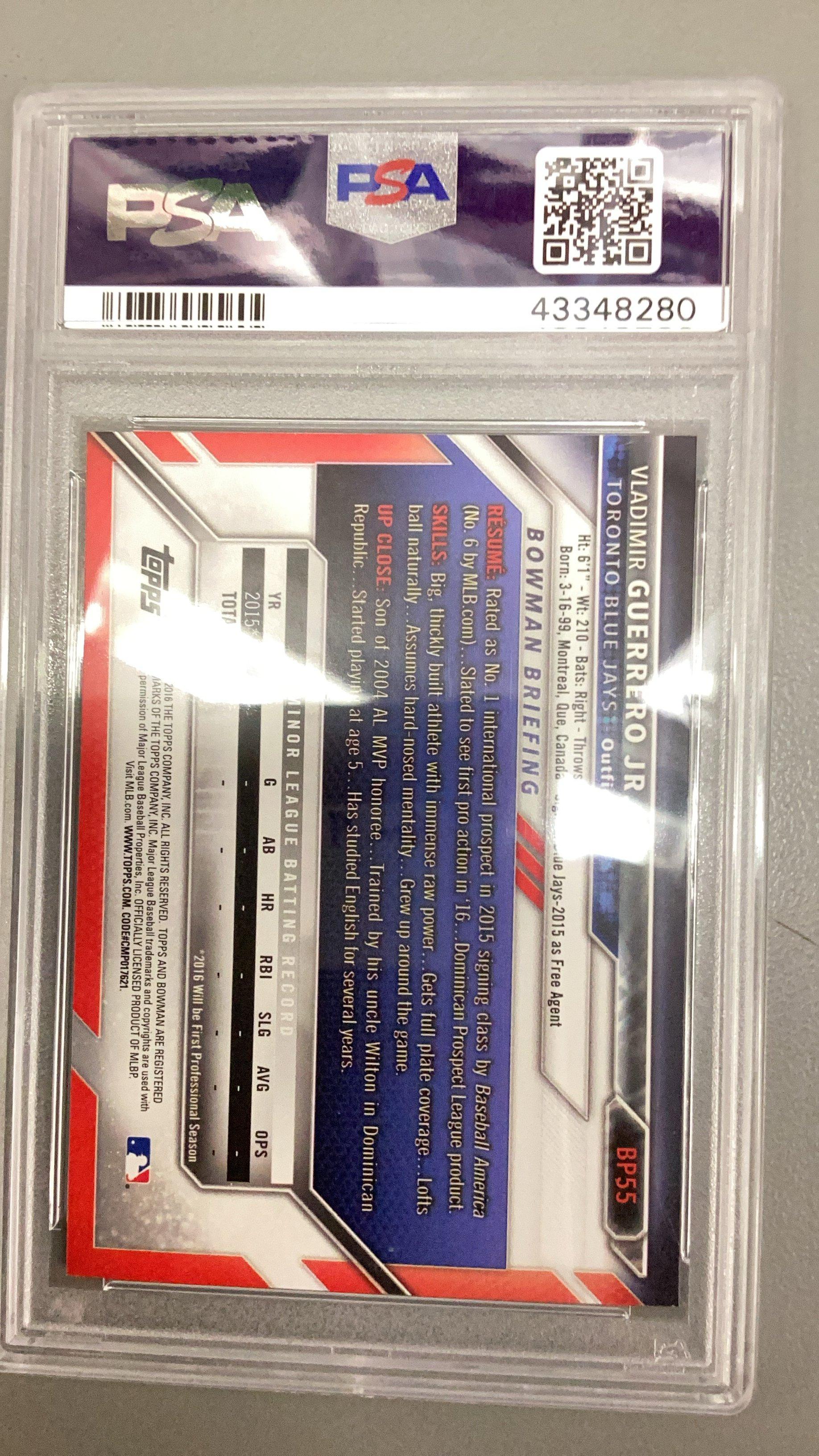 2016 Bowman Prospects Bp55 Vladimir Guerrero Jr. PSA 10