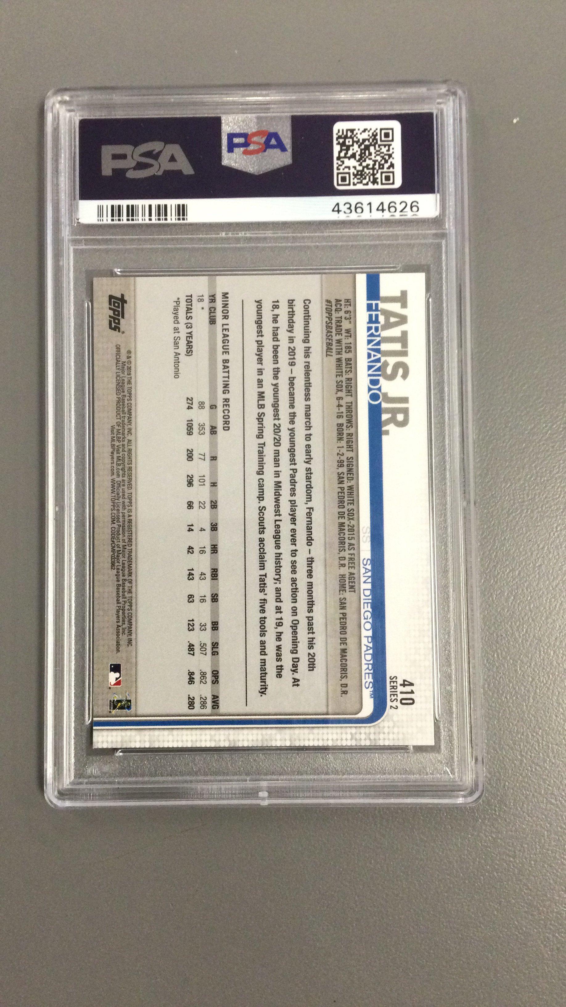 2019 Topps 410 Fernando Tatis Jr. PSA