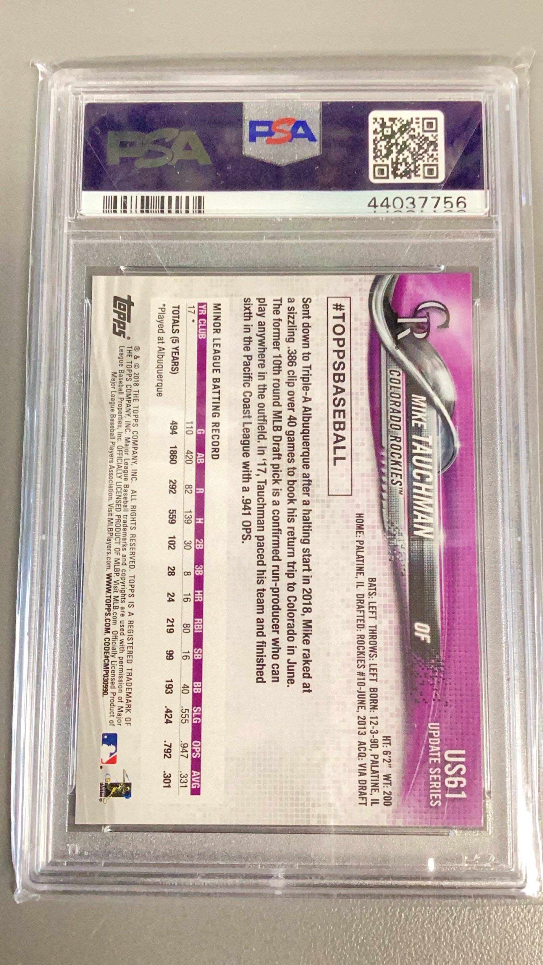2018 Topps Update Us61 Mike Tauchman PSA 10