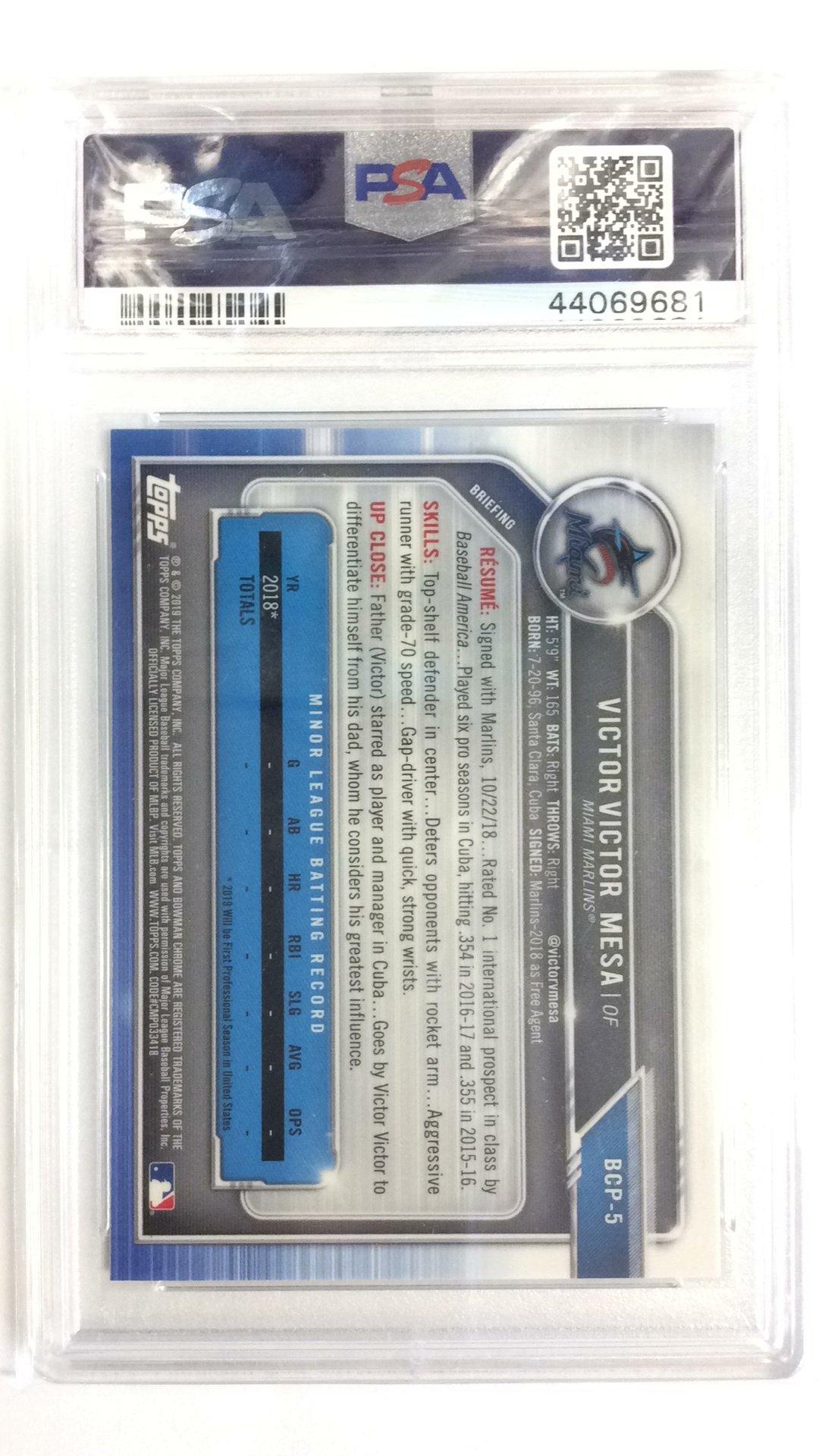 2019 Bowman Mega Box Chrome 5 Victor Victor Mesa PSA 10