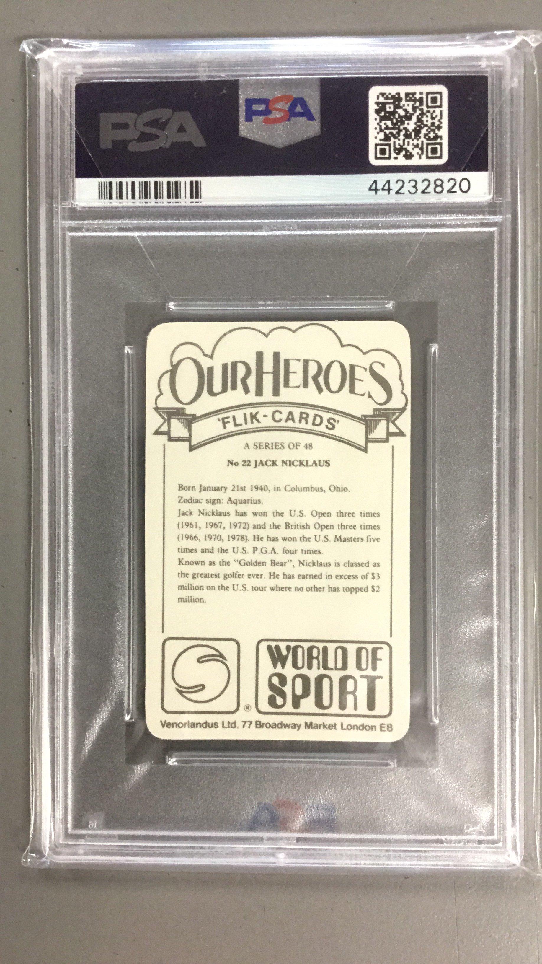 1979 Venorlandus Ltd. Our Heroes World Of Sport 22 Jack Nicklaus PSA 9